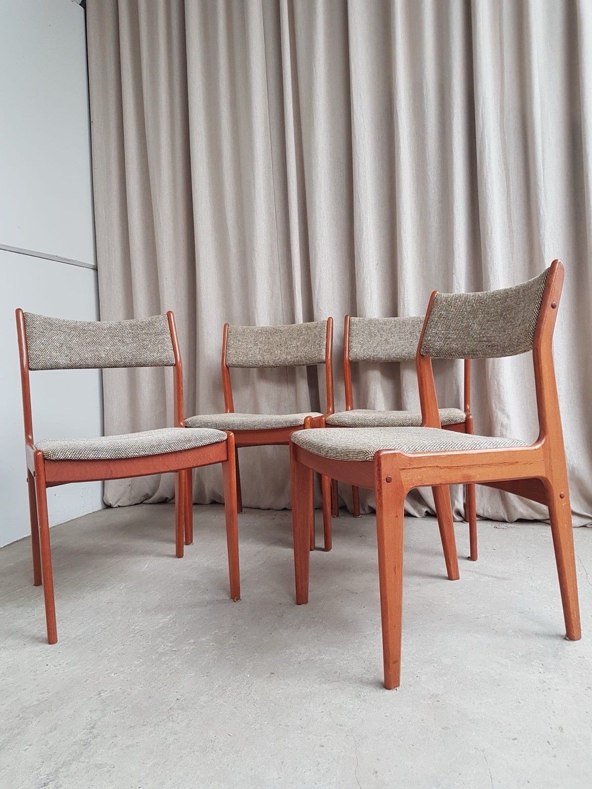 Vtg Mid Century Set 4 Johannes Andersen Danish Dining Chairs Retro Scandi R916 photo for sale