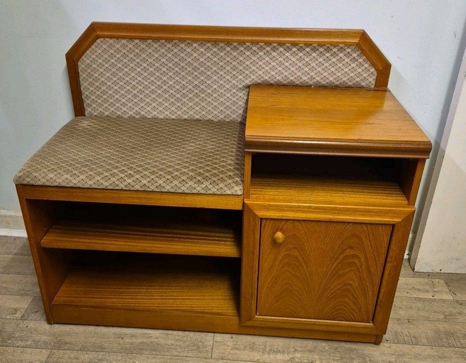Vintage/Retro/Mid Century Teak Telephone Seat By William Lawrence