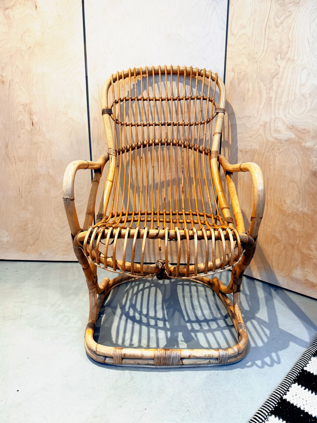 A Mid Century Italian Vintage Bamboo Chair, Riviera Style. photo for sale