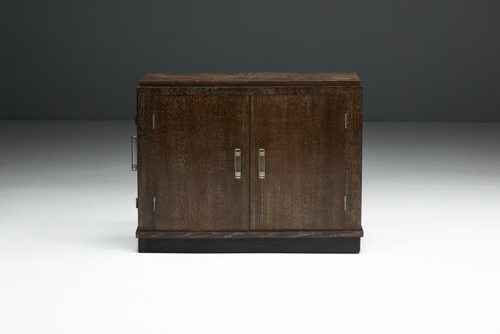 photo for sale Modernist Art Deco Oak Cabinet, France, 1940s