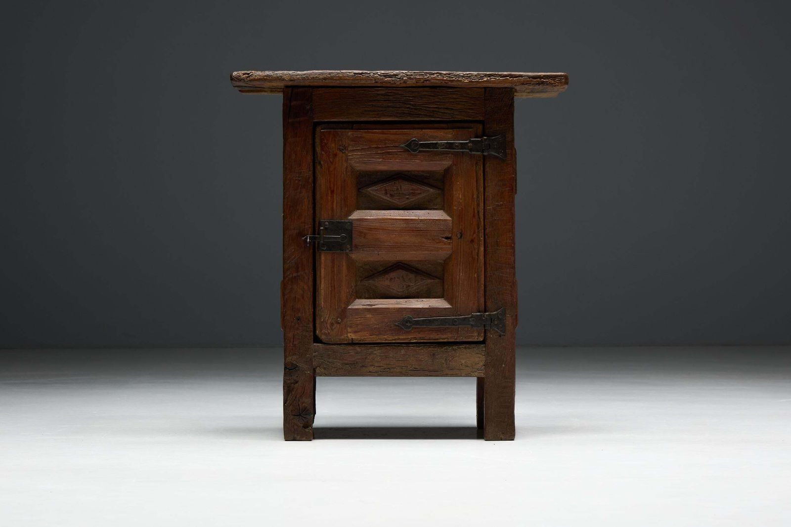 photo furniture Antique Rustic Oak Cabinet, France, 19th Century