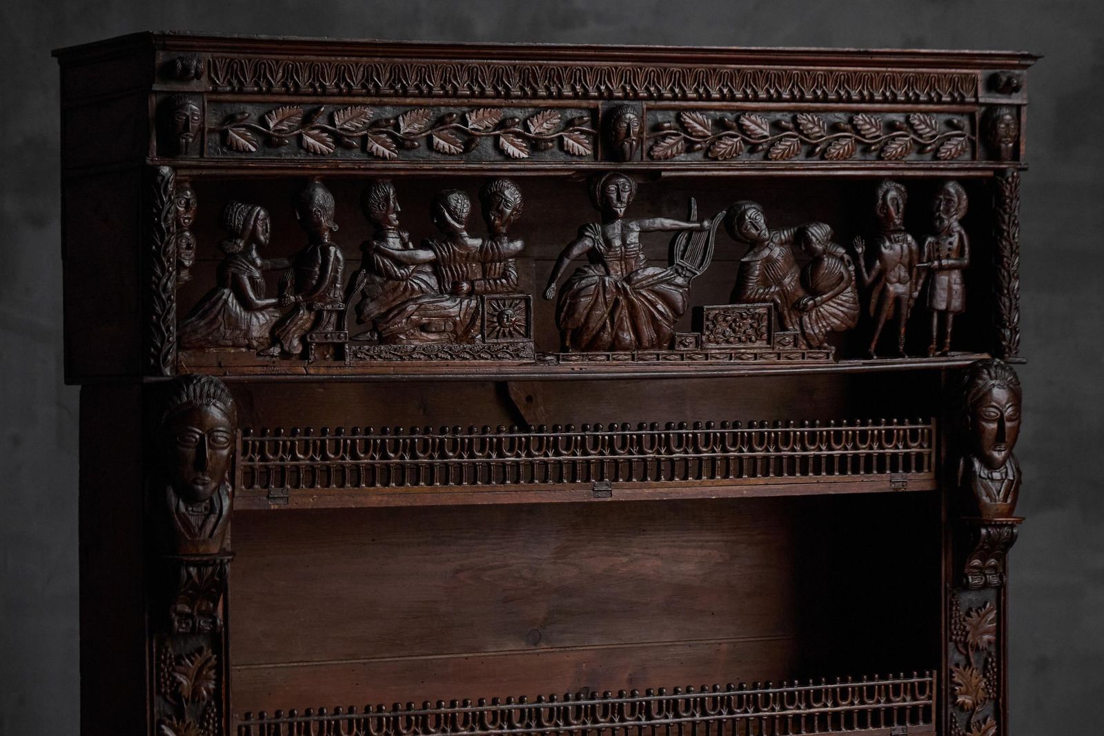 Antique Expressive Carved Bookcase, France, 19th Century photo for sale