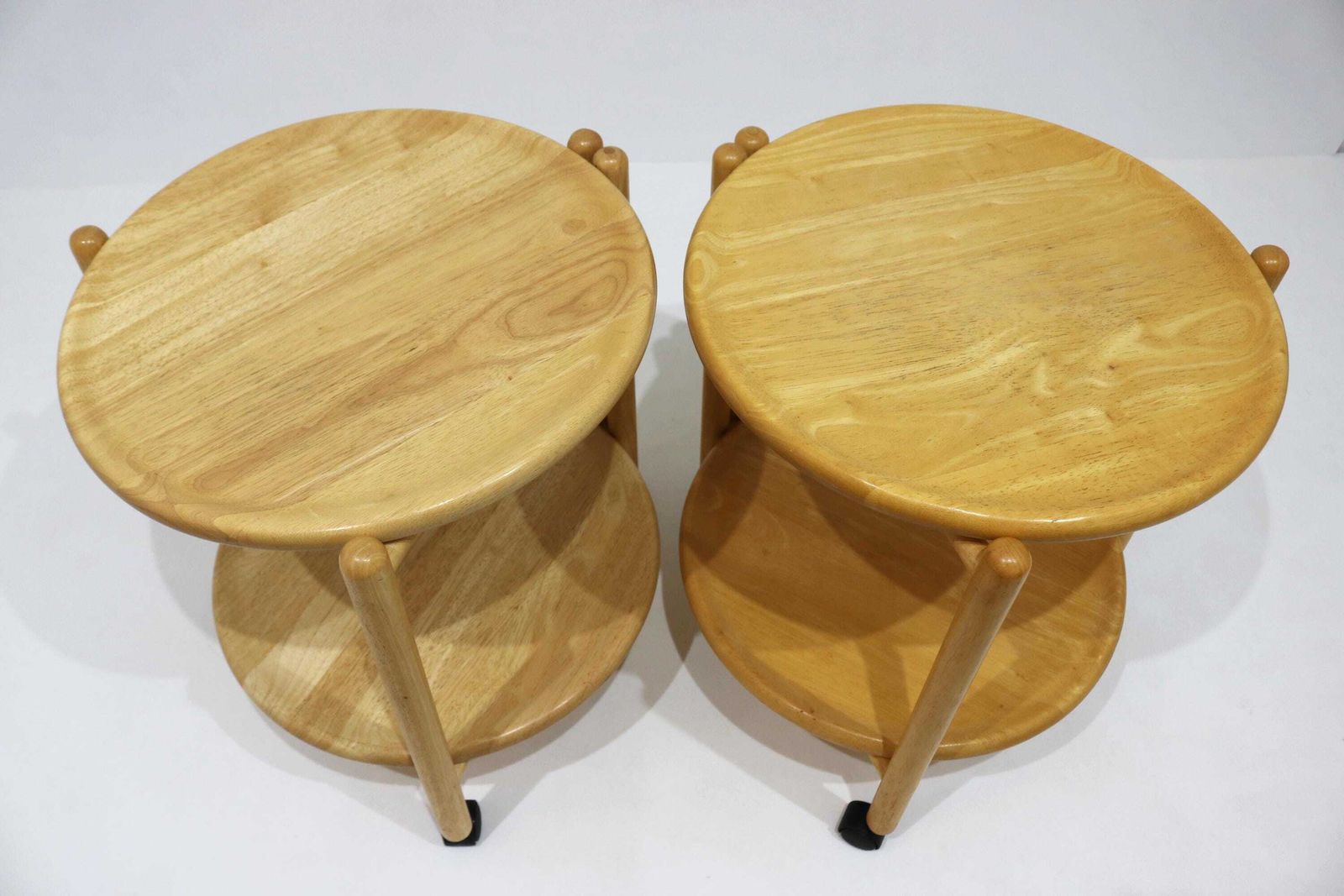 Pair Of Vintage Danish Foldable Rolling Bar Carts With Removable Trays By Quistgaard photo 906.0