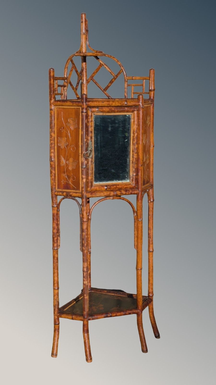 Pretty Antique Bamboo Cabinet Aesthetic Period photo furniture