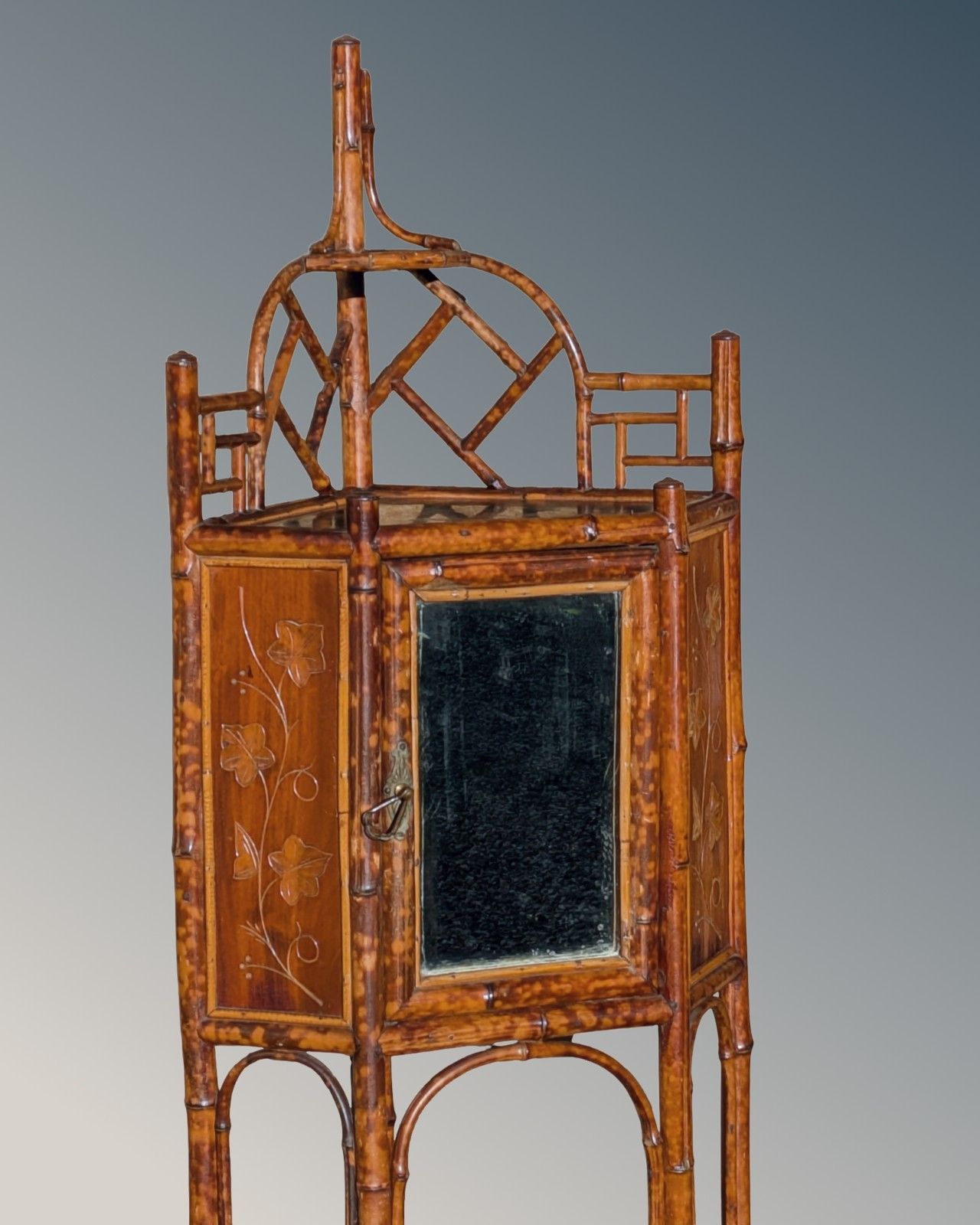 Pretty Antique Bamboo Cabinet Aesthetic Period photo for sale