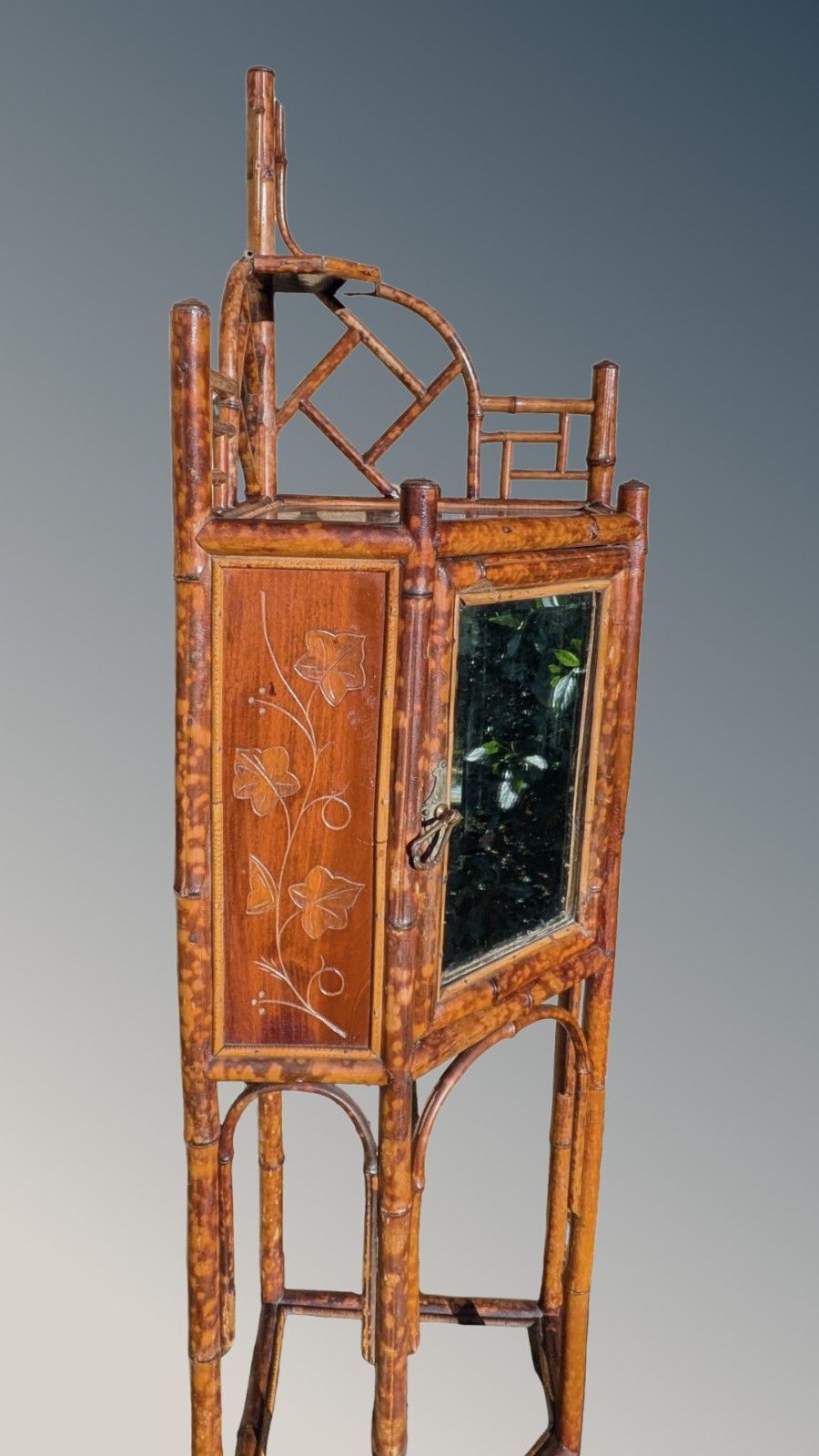 Pretty Antique Bamboo Cabinet Aesthetic Period photo buy