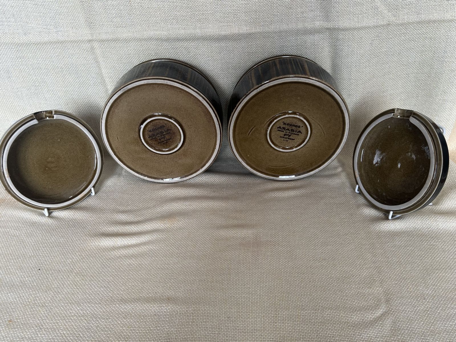 Arabia Finland Kosmos Gunvor Olin Grönqvist Ceramic Stoneware Set Green/Brown photo furniture
