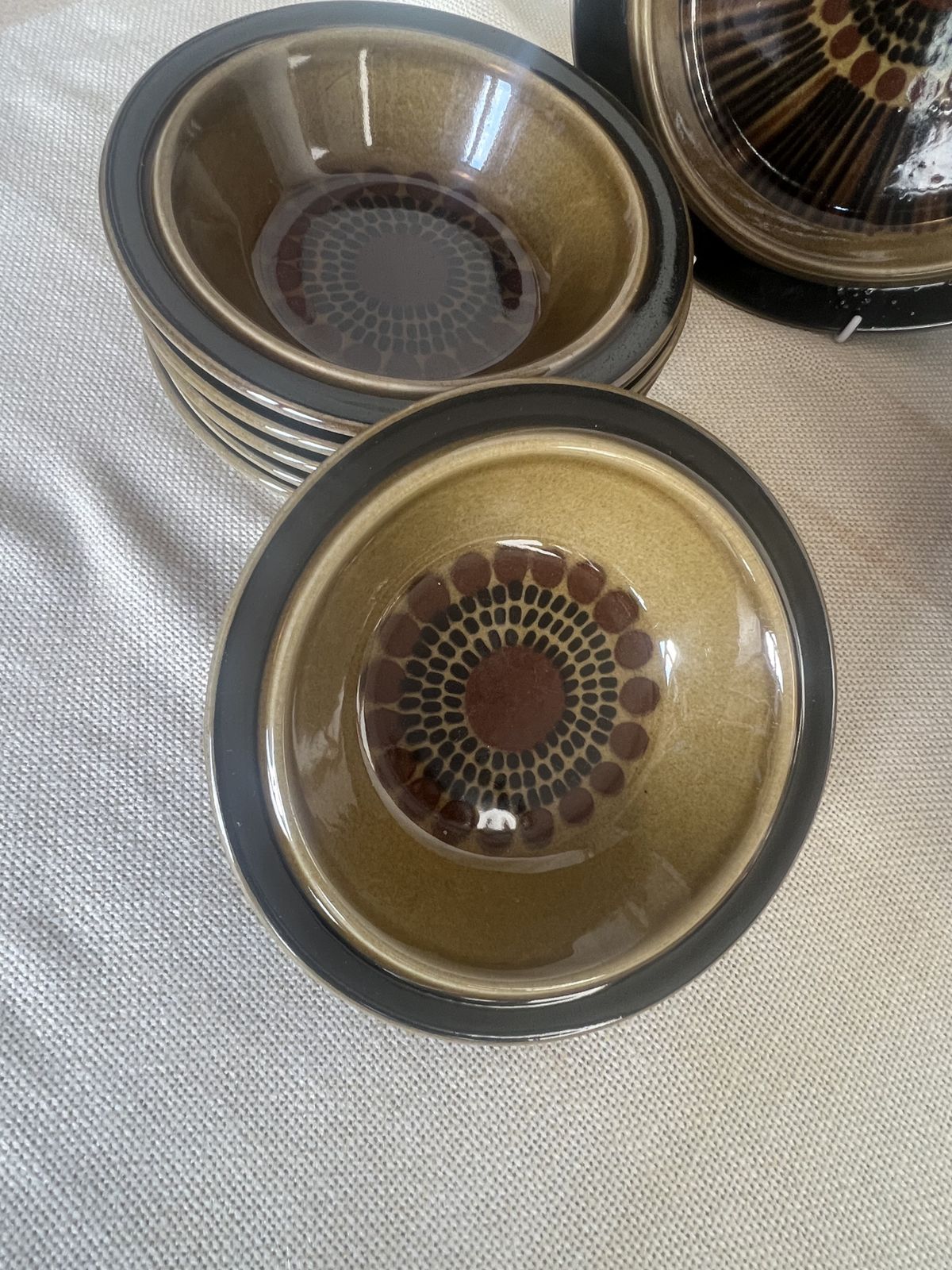 Home Decor Arabia Finland Kosmos Gunvor Olin Grönqvist Ceramic Stoneware Set Green/Brown photo