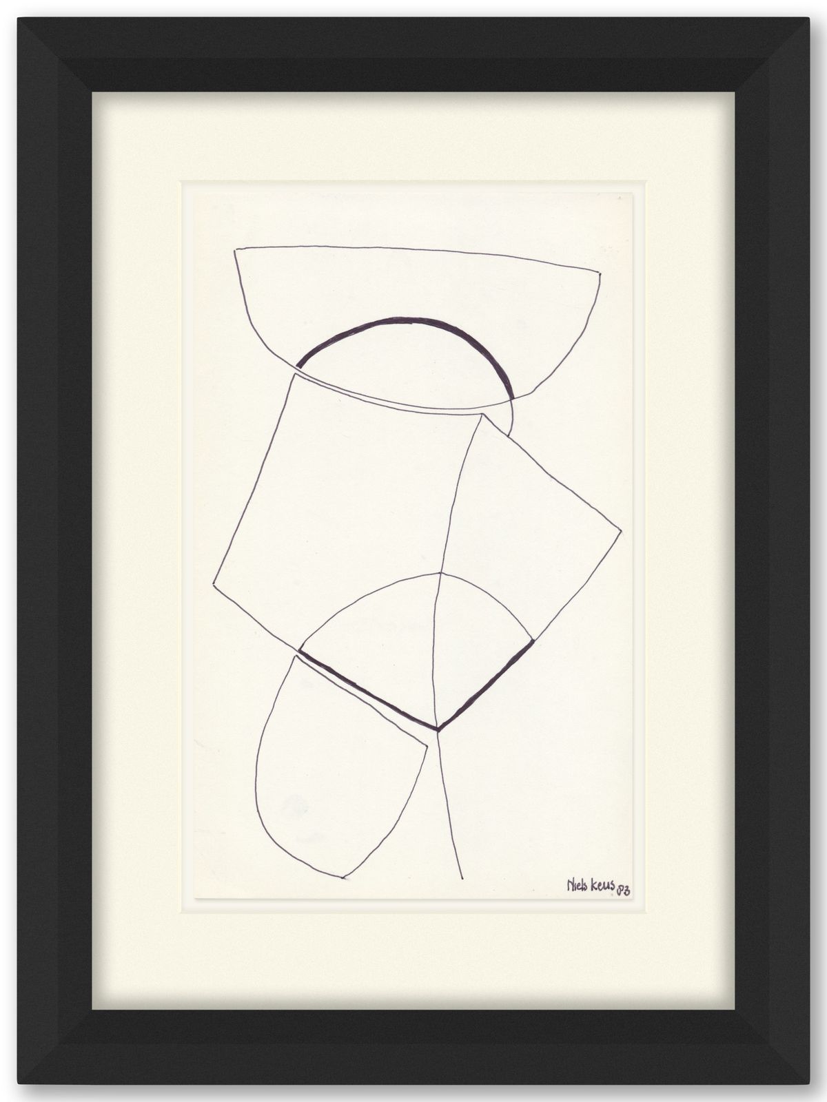 Original Late 20th Century Abstract Drawing By Important Dutch Sculptor