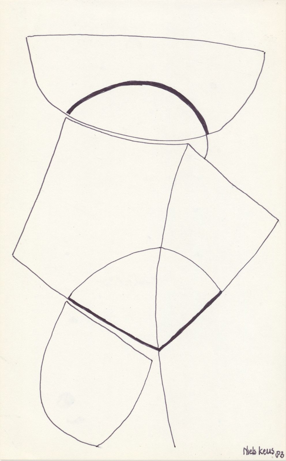Original Late 20th Century Abstract Drawing By Important Dutch Sculptor photo furniture