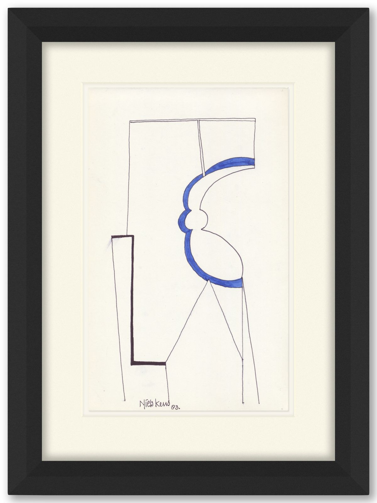 Original Late 20th Century Abstract Drawing By Important Dutch Sculptor