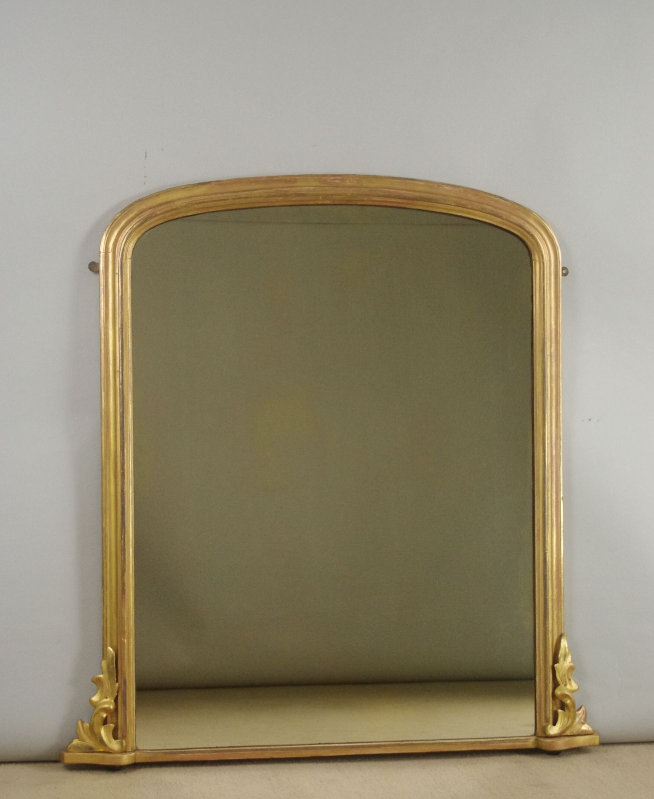 Victorian Giltwood Arch Top Overmantle Mirror