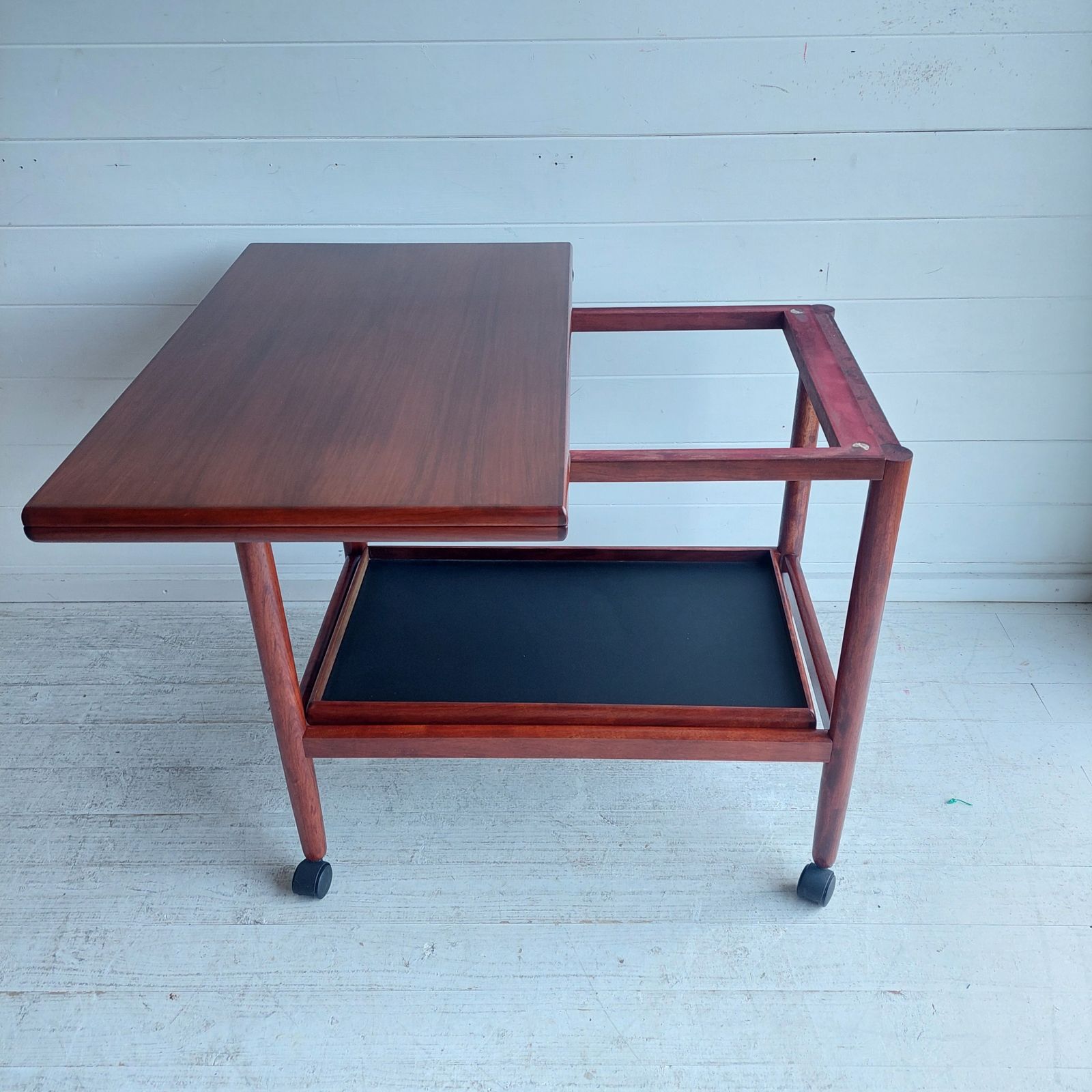 Mid Century Drinks Trolley Grete Jalk Poul Jeppesens Møbelfabrik, Rosewood Extendable Barcart 1960s photo buy