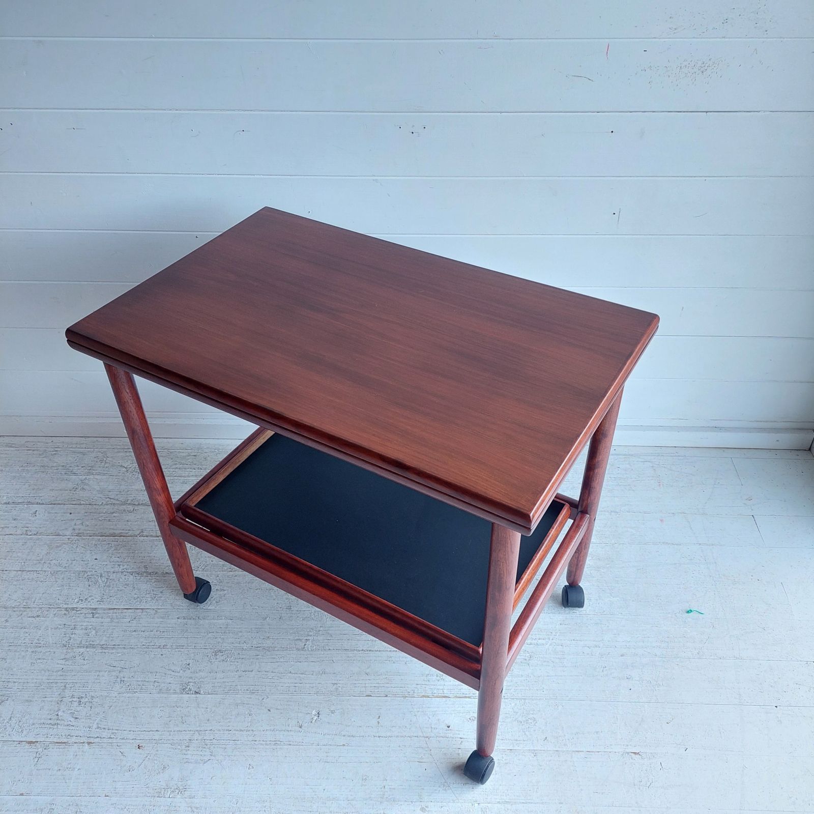 Mid Century Drinks Trolley Grete Jalk Poul Jeppesens Møbelfabrik, Rosewood Extendable Barcart 1960s photo 450.0