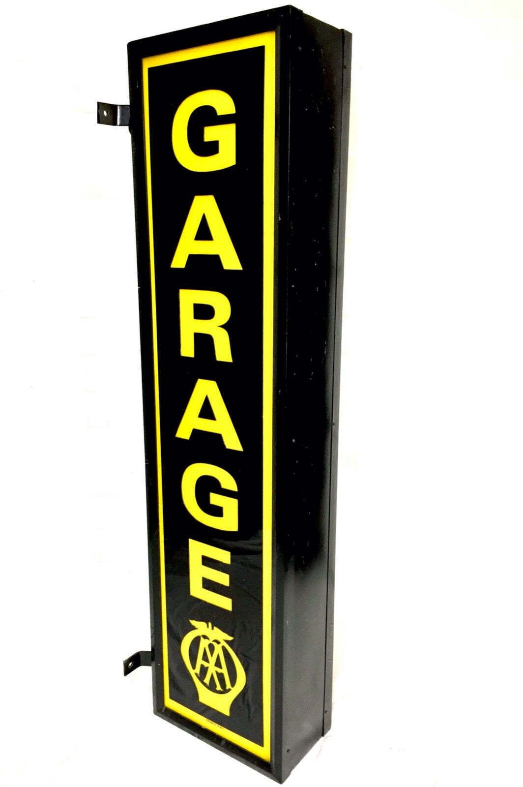 Antique Advertising Very Large Aa Garage Lightbox Sign Restored Working Order