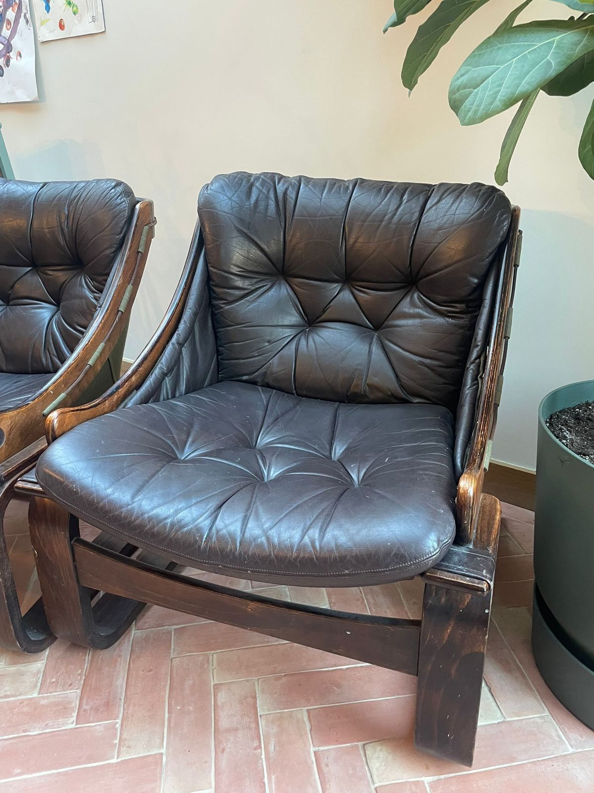 åke Fribyter “Kronan” Lounge Chairs – Pair – Nelo Möbler, Sweden 1960s