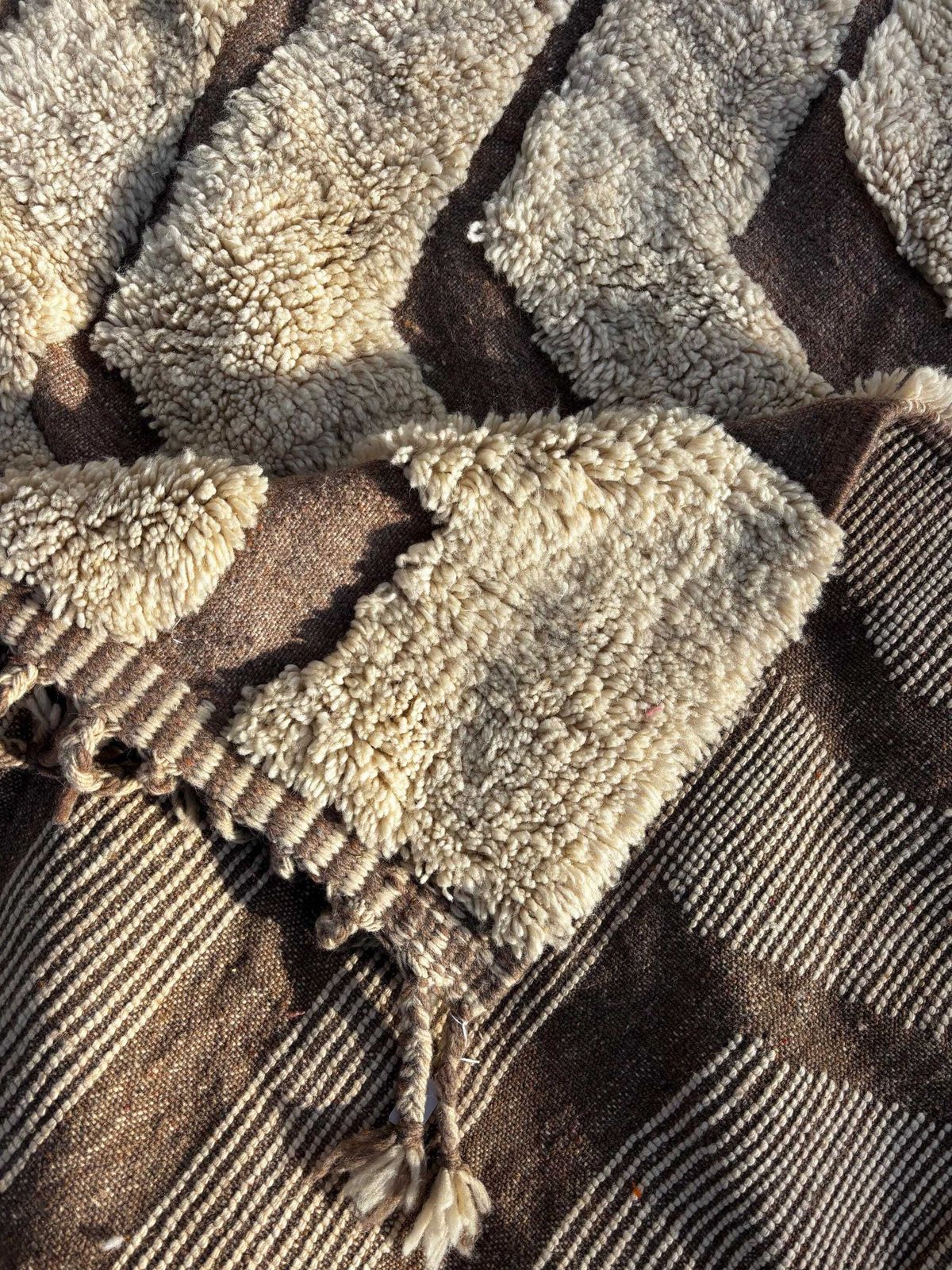 Modern Moroccan Mrirt Rug 200x300 Cm– Cream Wool Texture Design – Handmade In Morocco – Fair Trade – Berber Carpet   Moroccan Wool Rug photo Textiles