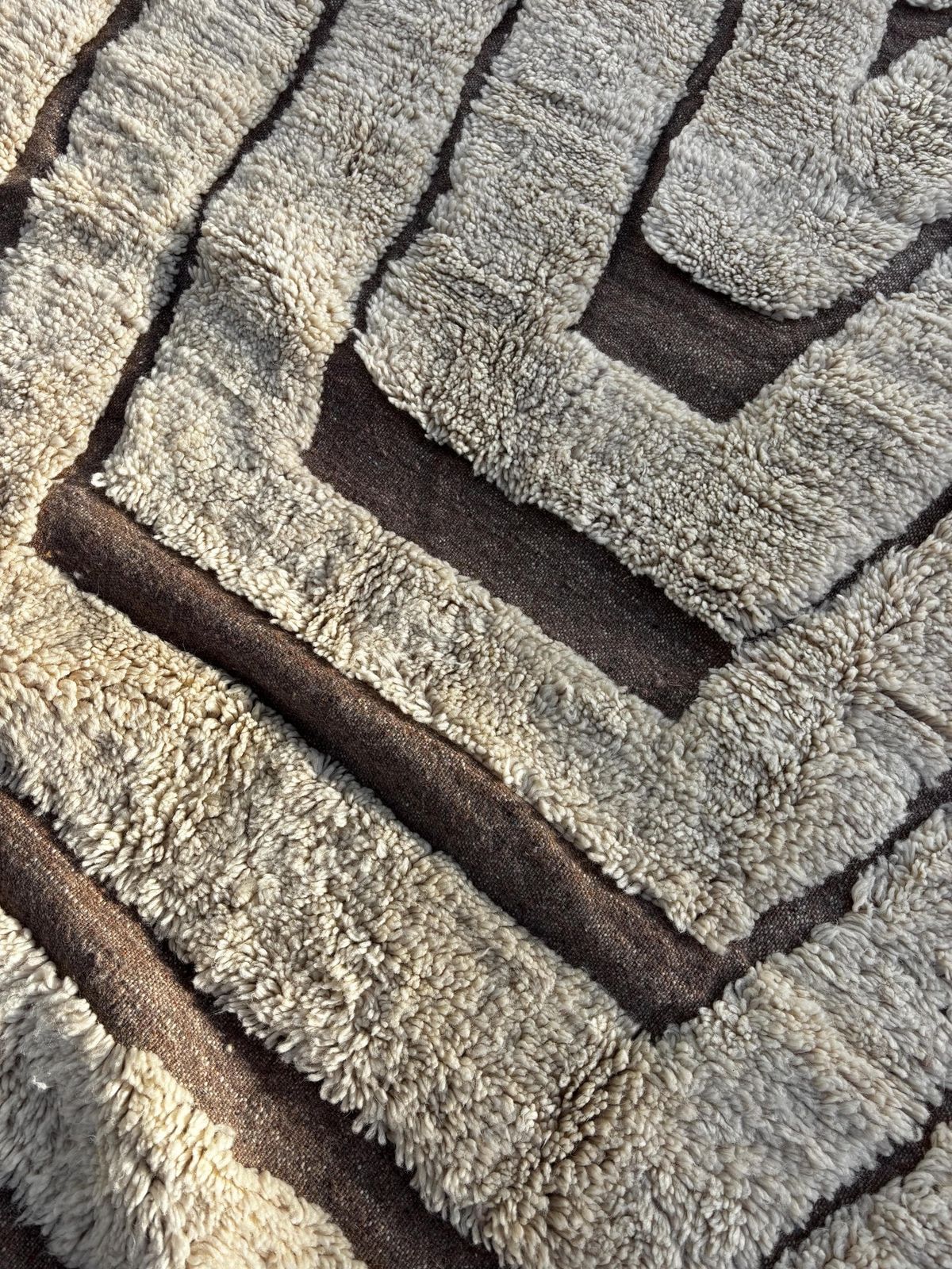 Modern Moroccan Mrirt Rug 200x300 Cm– Cream Wool Texture Design – Handmade In Morocco – Fair Trade – Berber Carpet   Moroccan Wool Rug photo vinterior