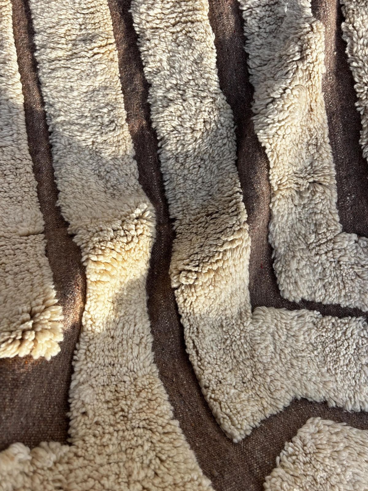 photo furniture Modern Moroccan Mrirt Rug 200x300 Cm– Cream Wool Texture Design – Handmade In Morocco – Fair Trade – Berber Carpet   Moroccan Wool Rug
