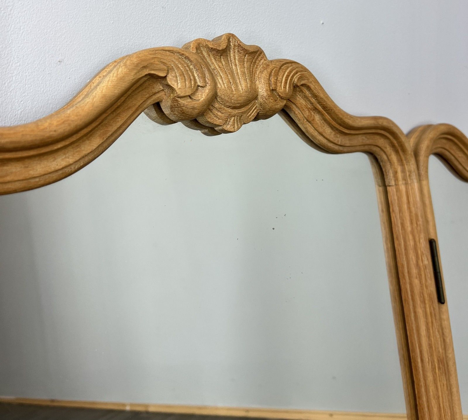 Mirror Vintage French Style Oak Triple Dressing Mirror Curved Frame Lot 4081 photo 199.0