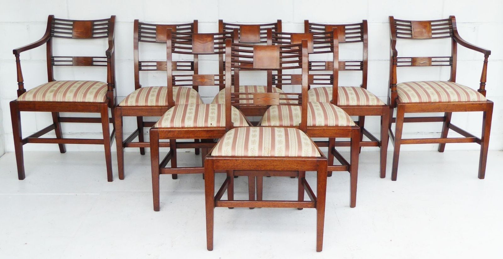 Set Of 8 George III Mahogany Dining Chairs