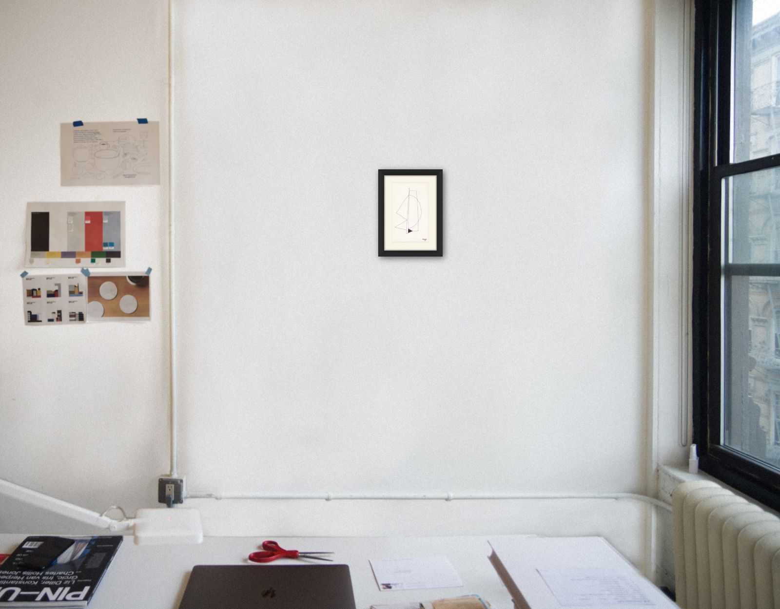 Austere Late 20th Century Abstract Drawing By Important Dutch Sculptor photo Art