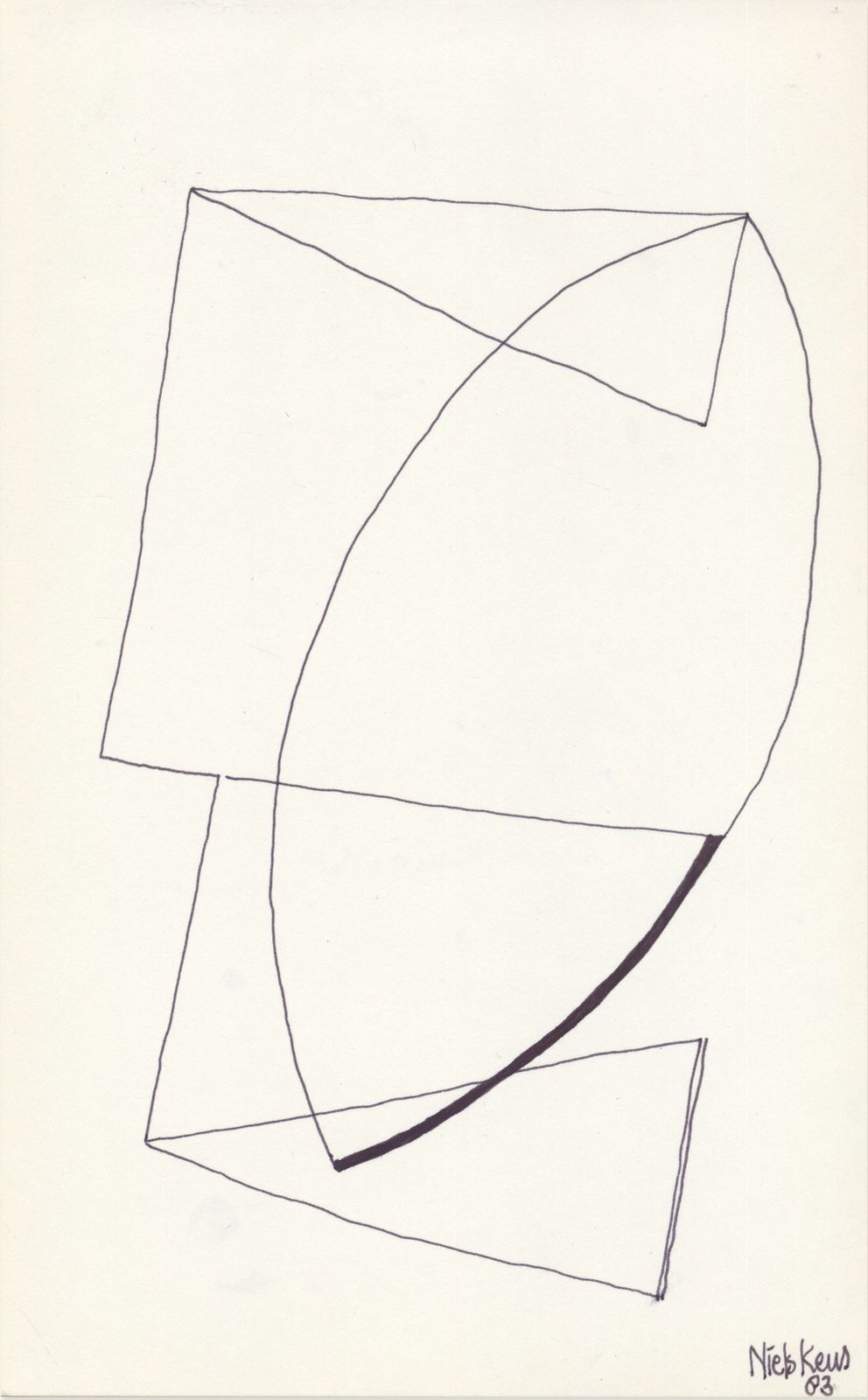 Austere Late 20th Century Abstract Drawing By Important Dutch Sculptor photo furniture