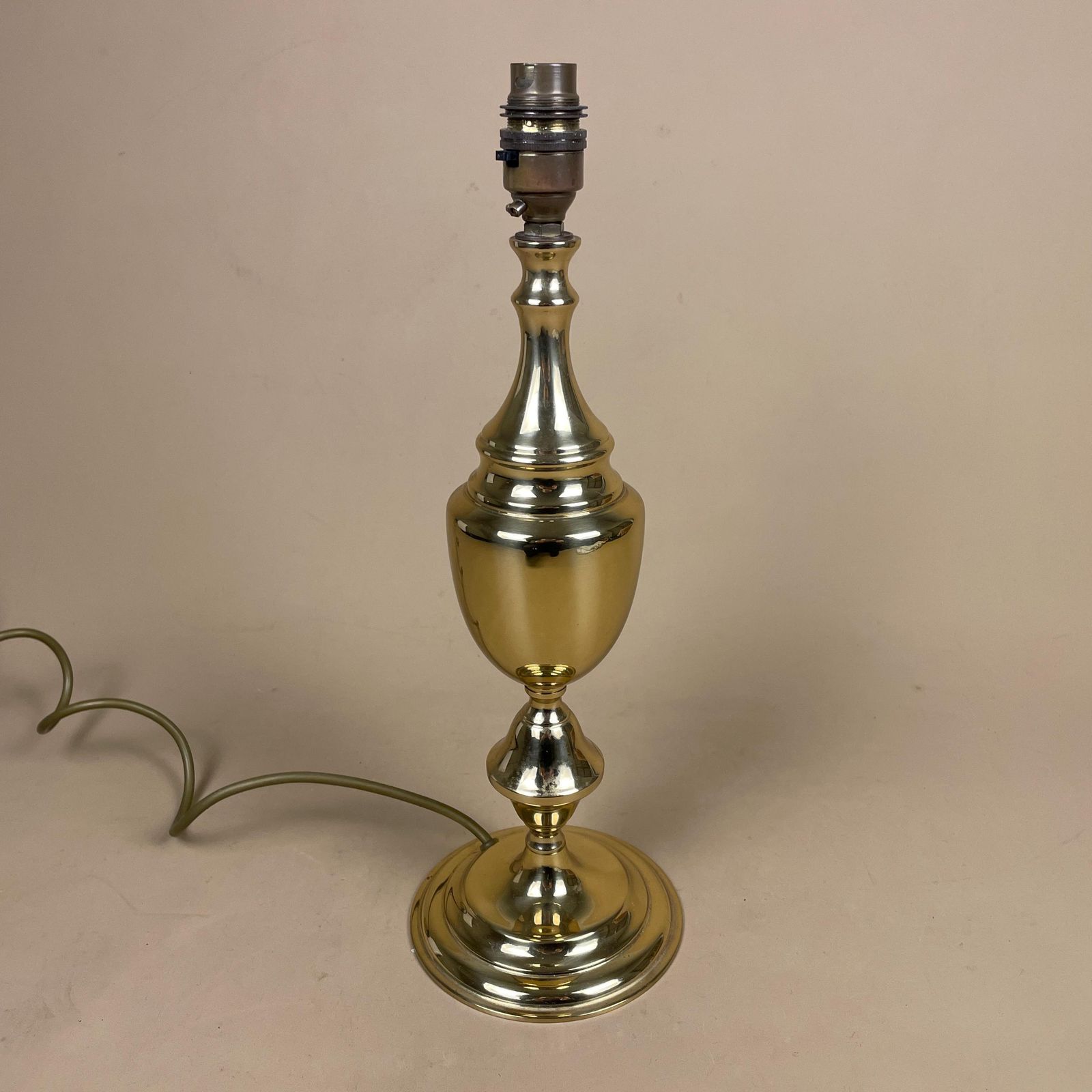 Metal Gold Baluster Brass Lamp Light Bedside Side Table Vintage Classic Elegant Antique Round Base photo furniture