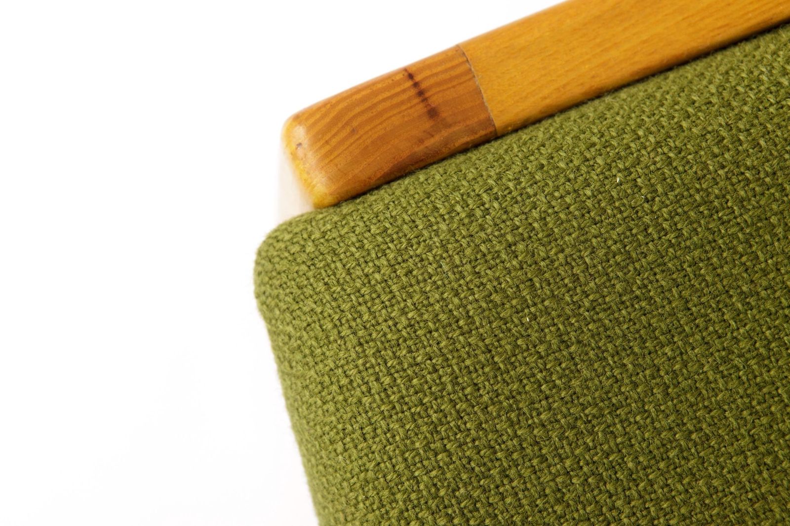 Vintage Scandinavian Oak Chair, 1970s, Norwegian Design, Newly Upholstered Green Fabric, Mid Century Wooden Dining Chair photo Furniture