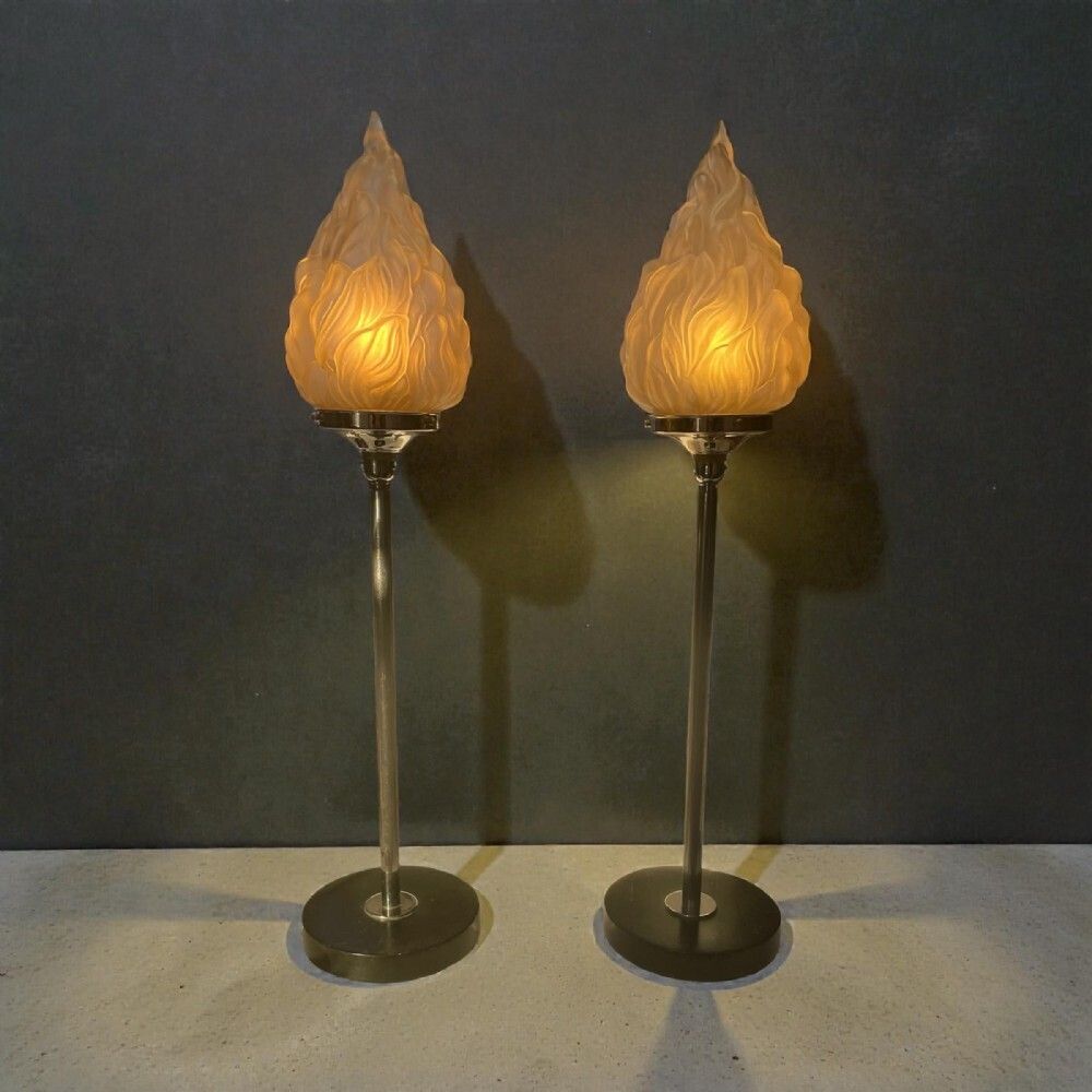 A Pair Of Tall Art Deco Lamps photo Lighting