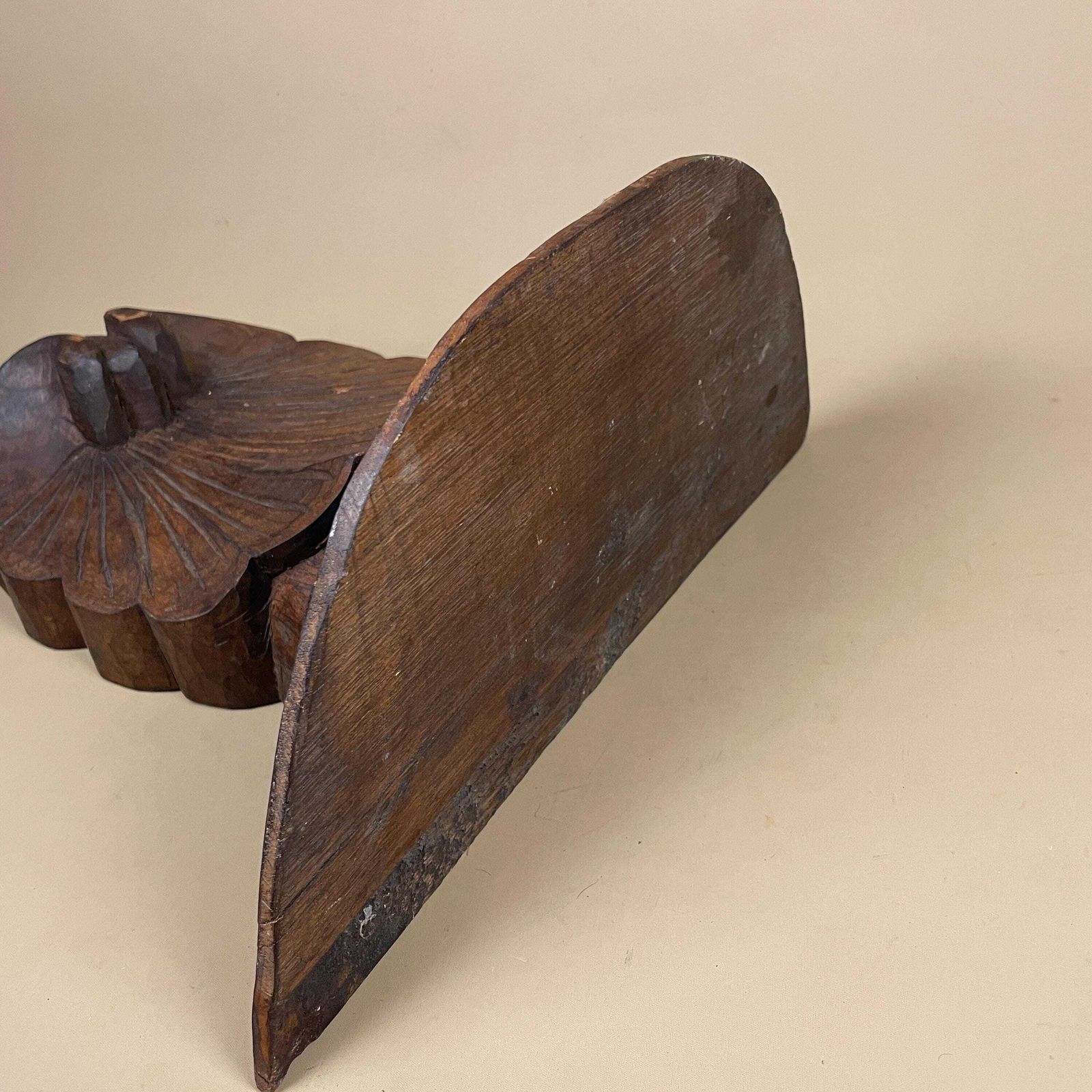 195.0 Antique Carved Wood Wall Bracket Shelf Victorian Floral Hand Carved Indian Architectural Decor Hand Crafted Classic Home Decor photo
