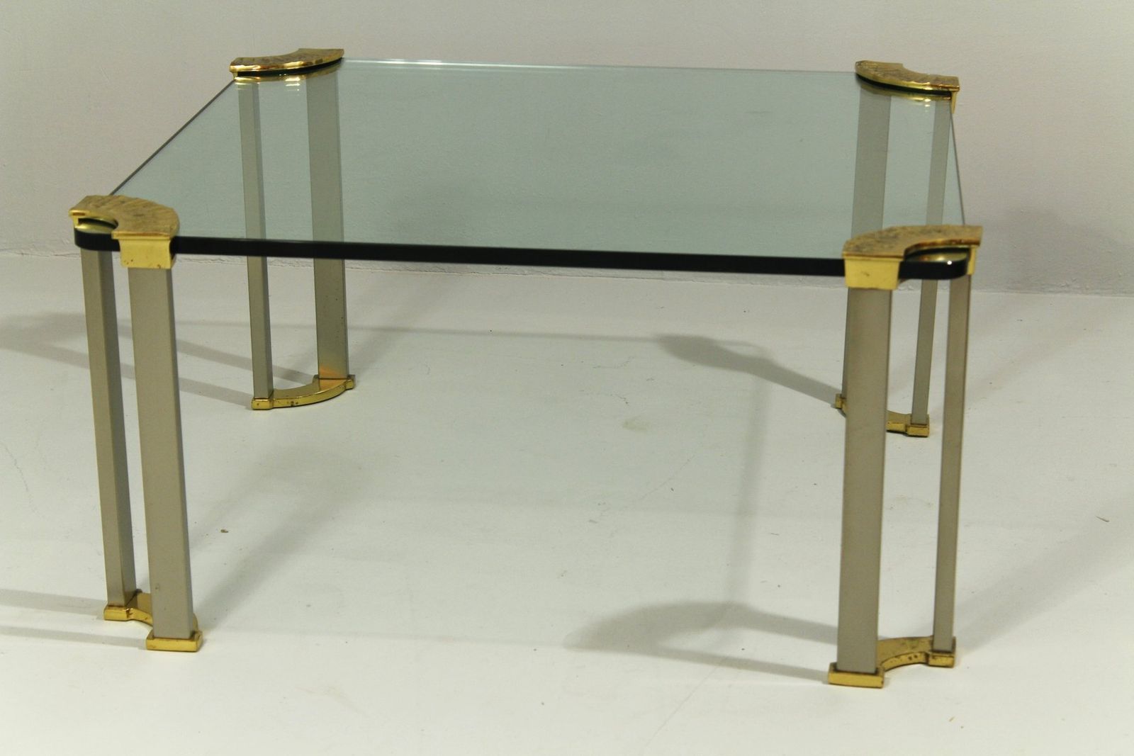 Large Coffee Table In Bronze, Glass And Steel From Peter Ghyczy, 1970s photo furniture