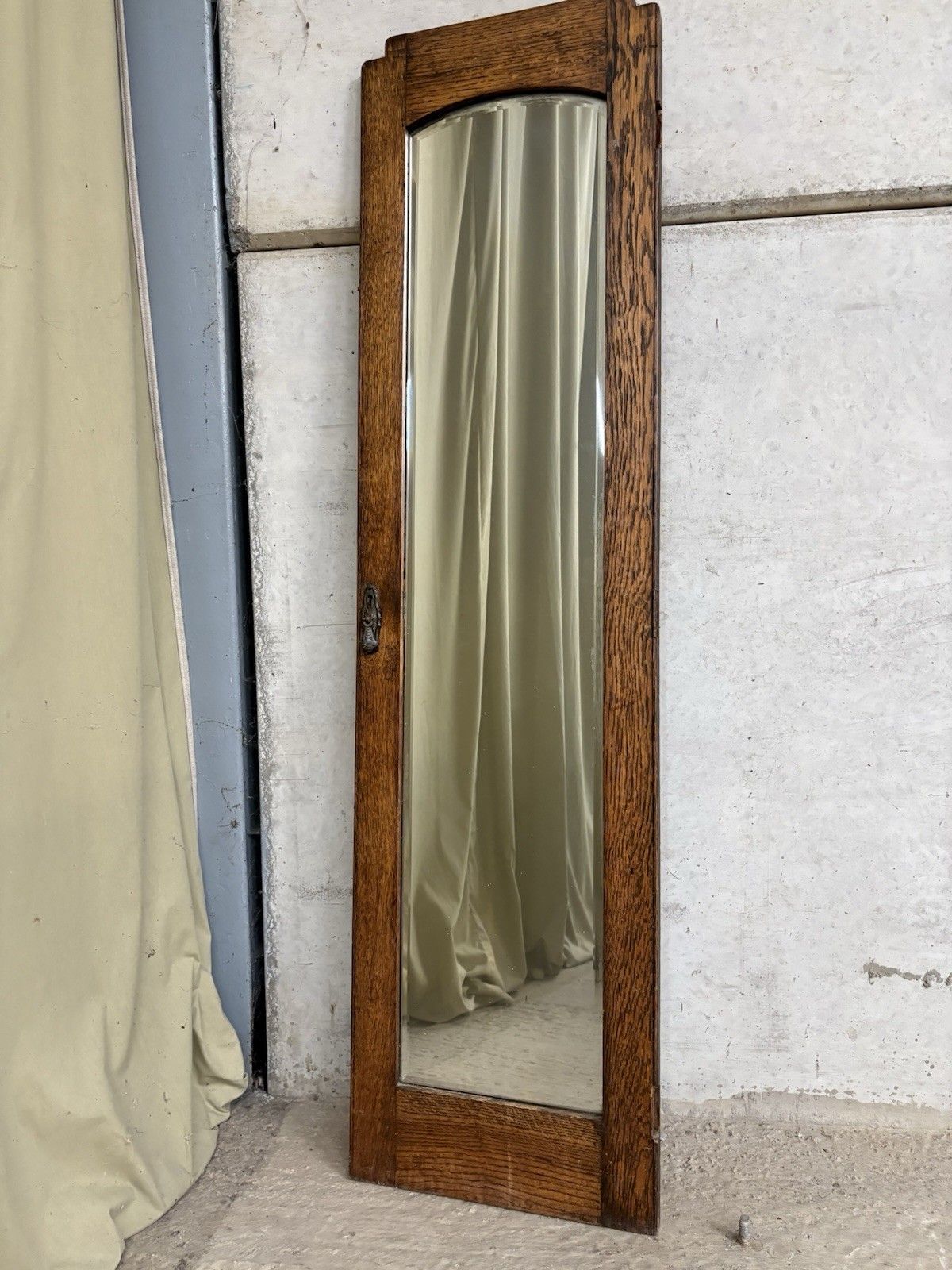 Vtg Early Mid Century Antique Haberdashery Shop Fitting Room Hallway Mirror R996 photo for sale
