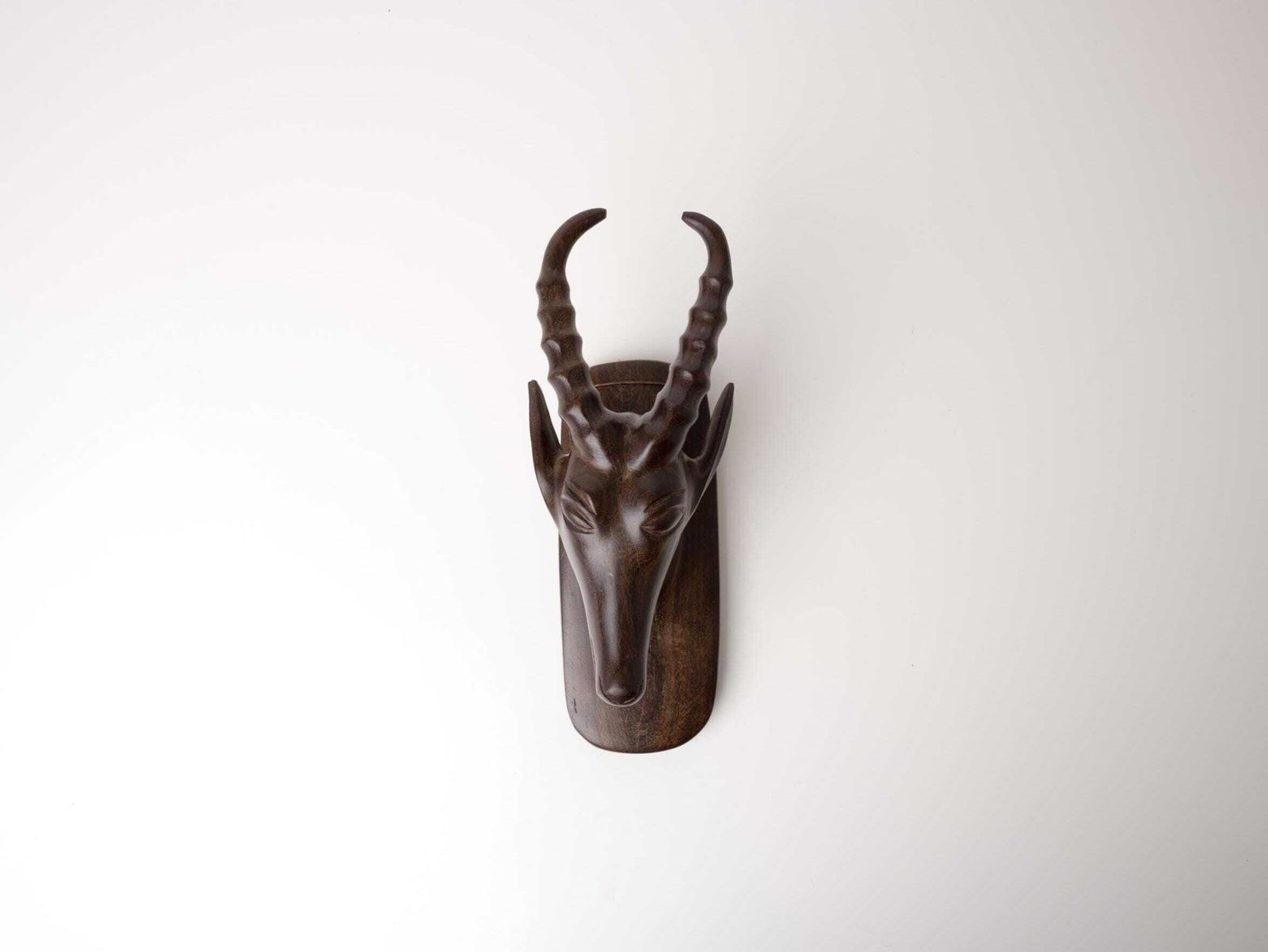 Mid Century African Wall Bust | Hand Carved Wooden African Sculpture