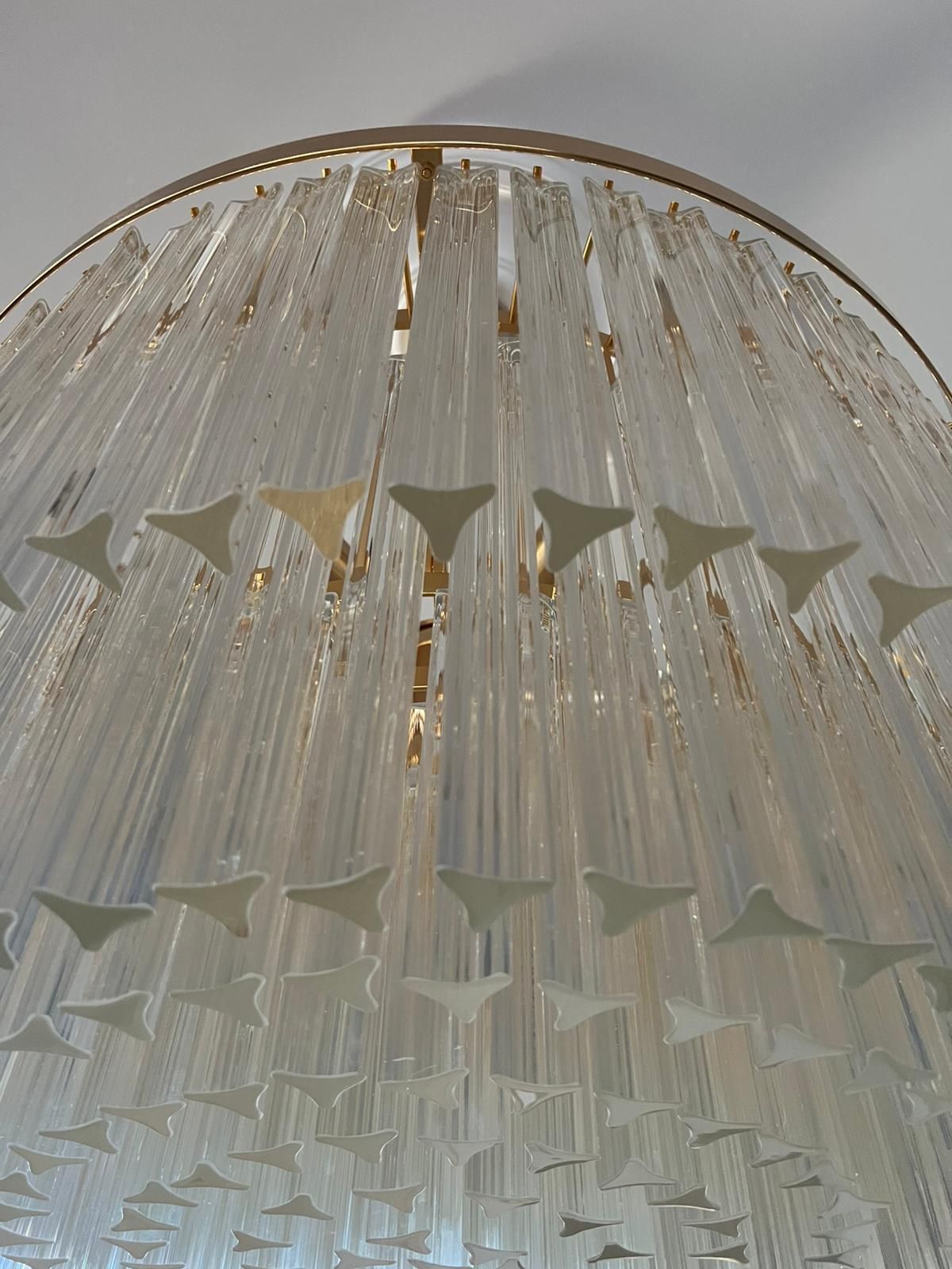 Murano Glass Chandelier With Clear Triedo Glass Italian Pure Art photo furniture