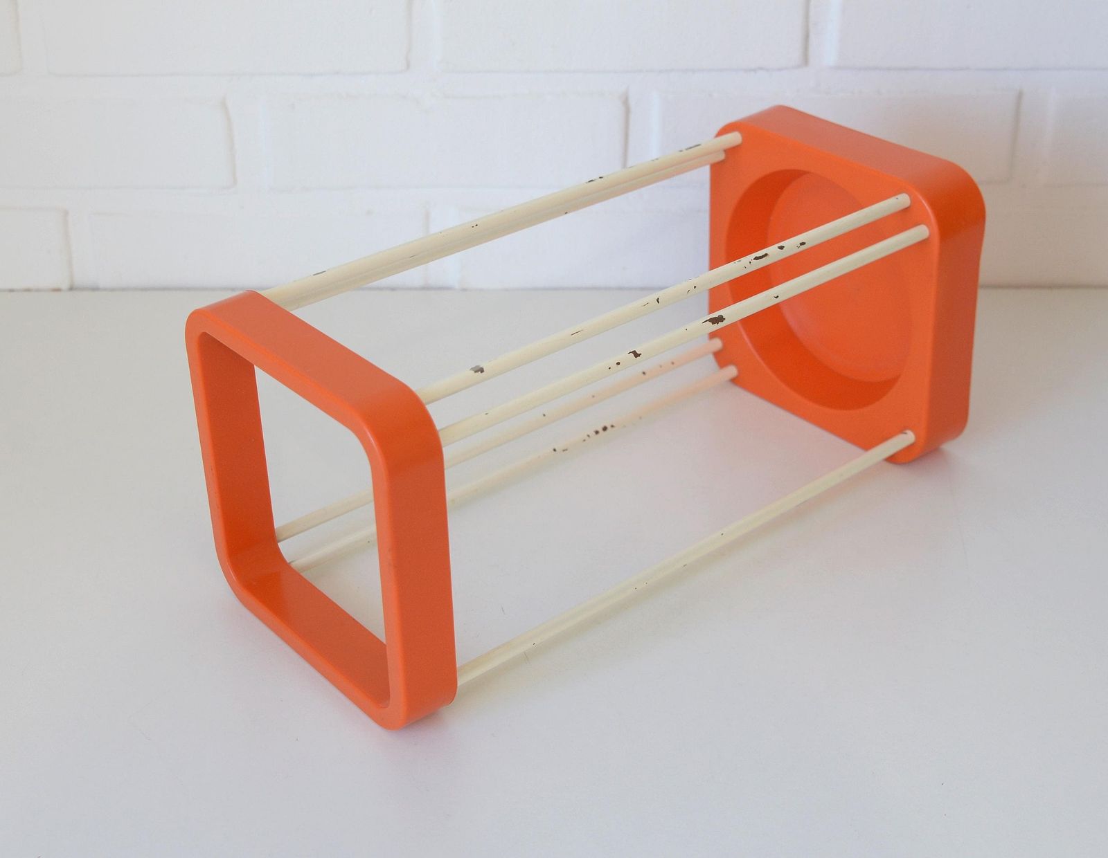 Vintage Umbrella Stand / Mid Century Modern / Retro Orange Holder / Space Age From 1970's photo 159.0