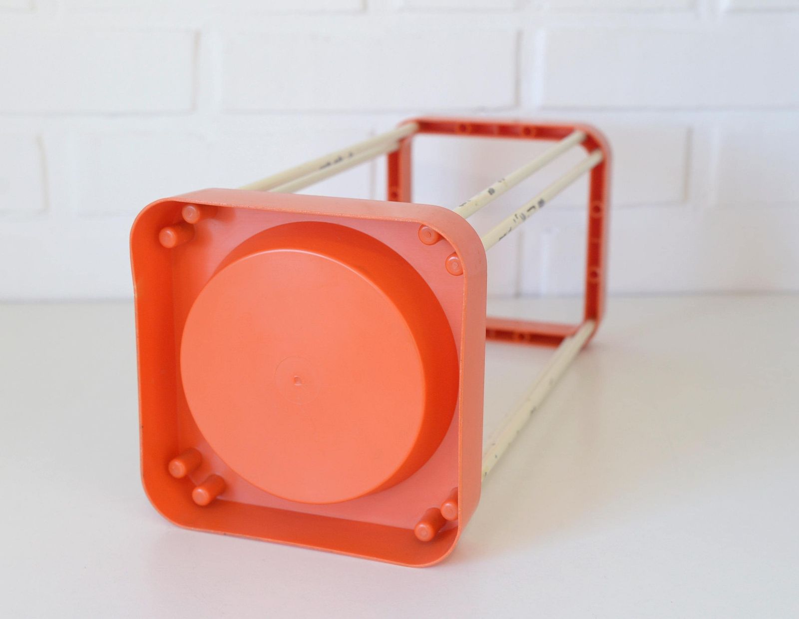 photo furniture Vintage Umbrella Stand / Mid Century Modern / Retro Orange Holder / Space Age From 1970's