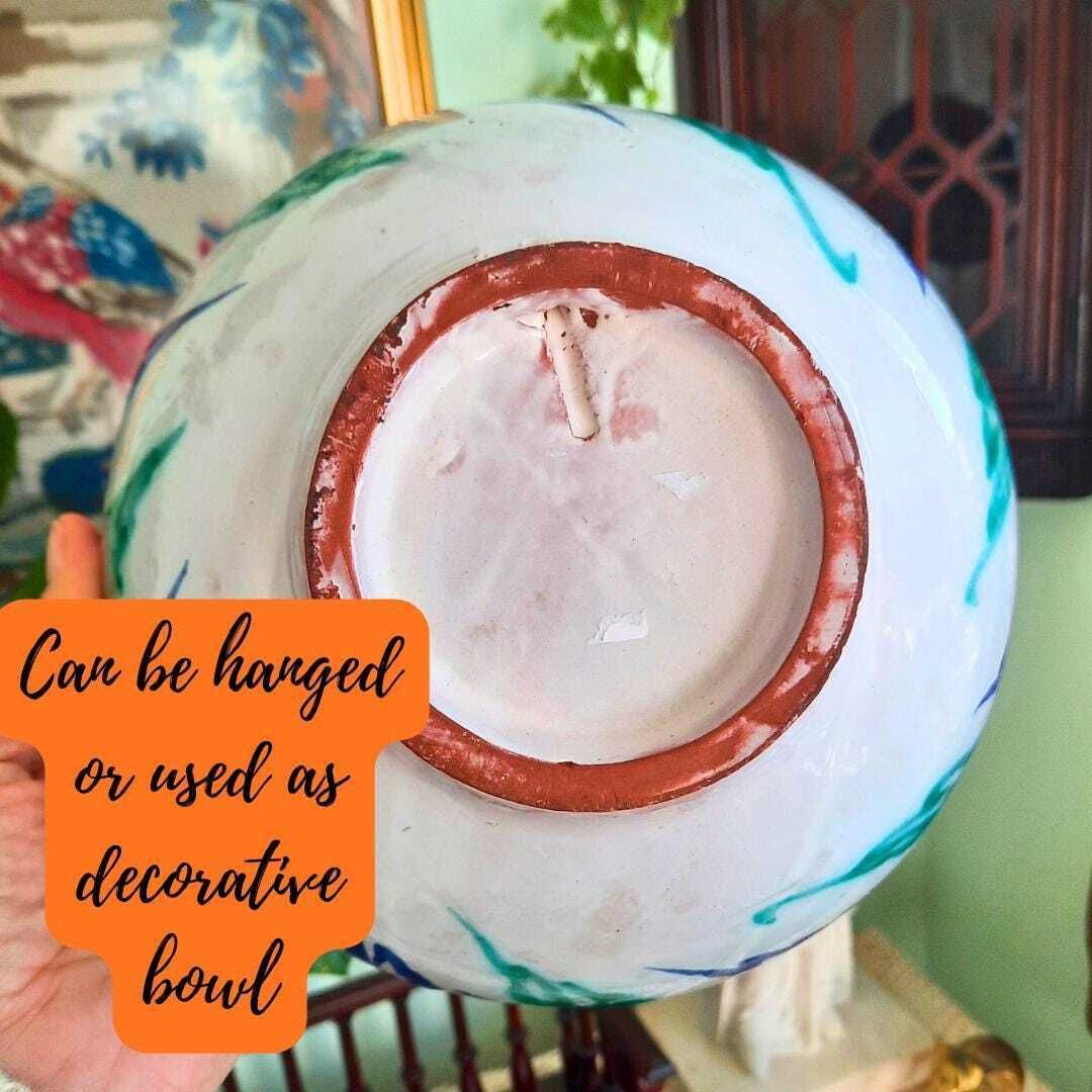 Spanish Pottery Hand Painted Wall Plate Or Bowl Lebrillo Made In Granada Spain Can Be Hanged photo 65.0