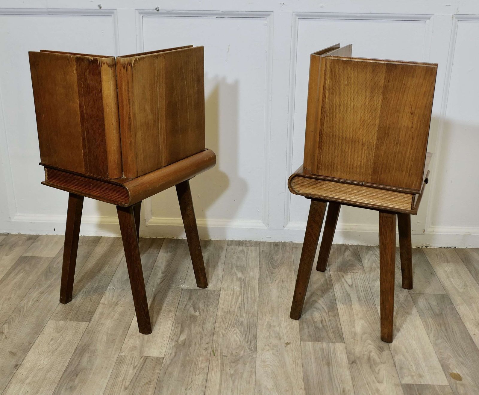 A Pair Of French Arts And Crafts Outré Bedside Tables A Very Attractive Pair Of Cabinets photo vinterior