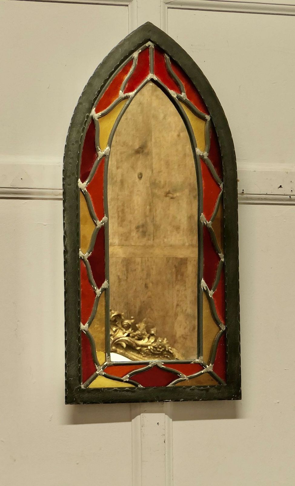 Arts And Crafts Gothic Stained Glass Window Mirror A Lovely Piece