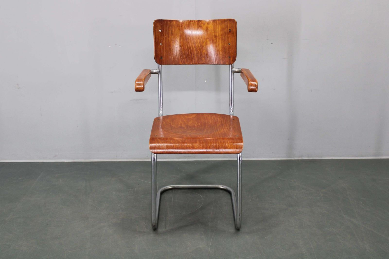 Bauhaus Cantilever Armchair In Chrome Tubular Steel And Beech 1930s photo Furniture