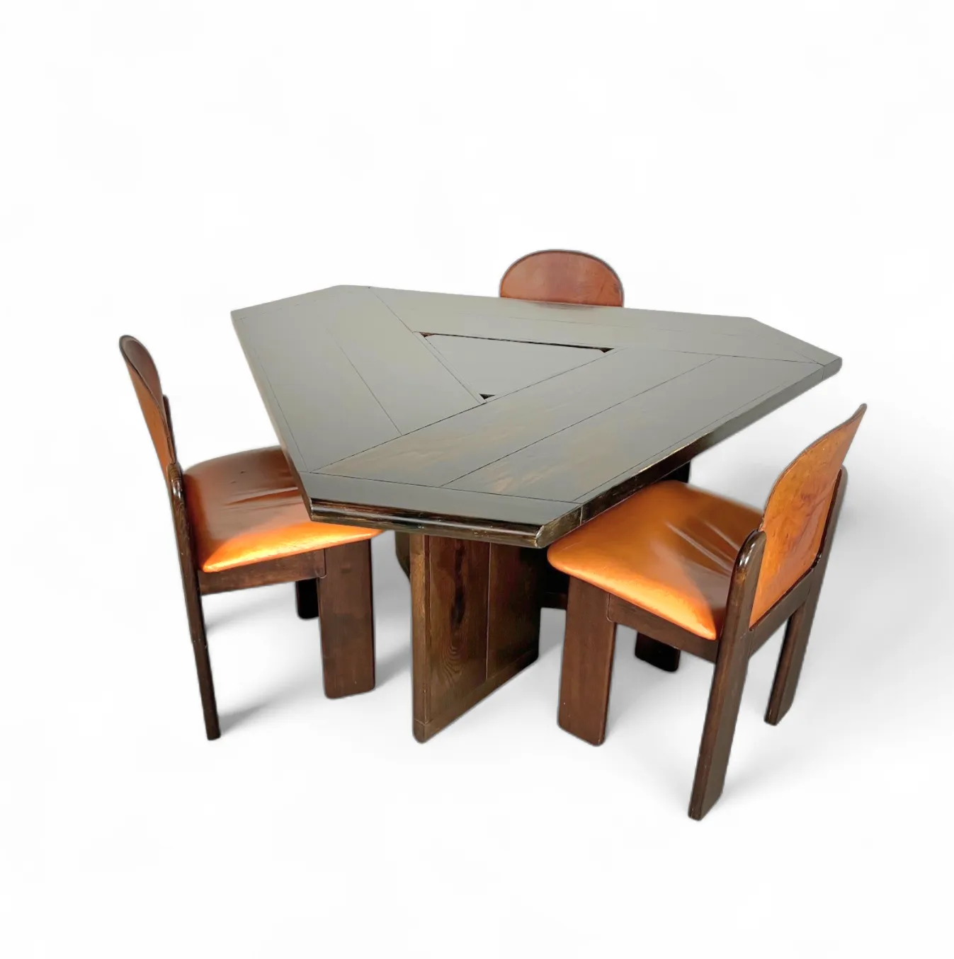photo buy Mid Century Dining Table And 3 X Chairs By Silvio Coppola For Fratelli Montina Italy / 1970s