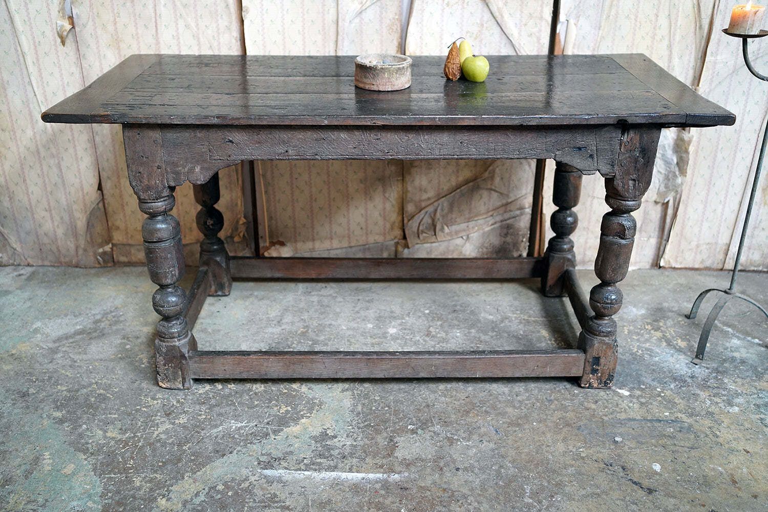 A 17thc English Graffitied Oak Refectory Table; Southwick Hall, Northamptonshire C.1680 photo 5800.0