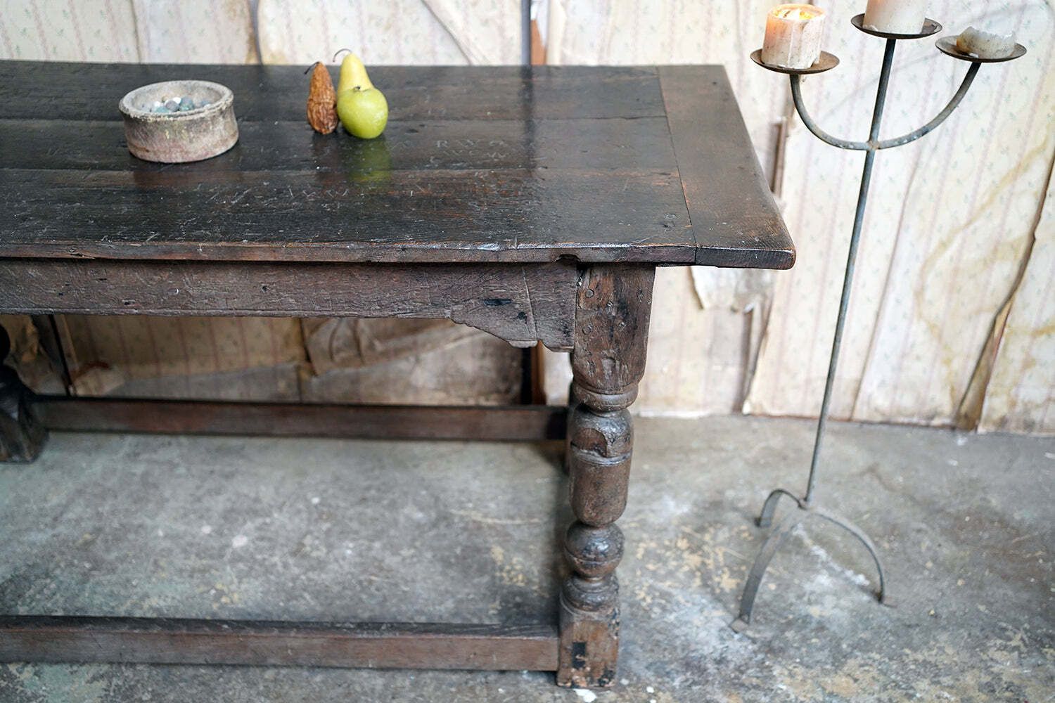 A 17thc English Graffitied Oak Refectory Table; Southwick Hall, Northamptonshire C.1680 photo buy