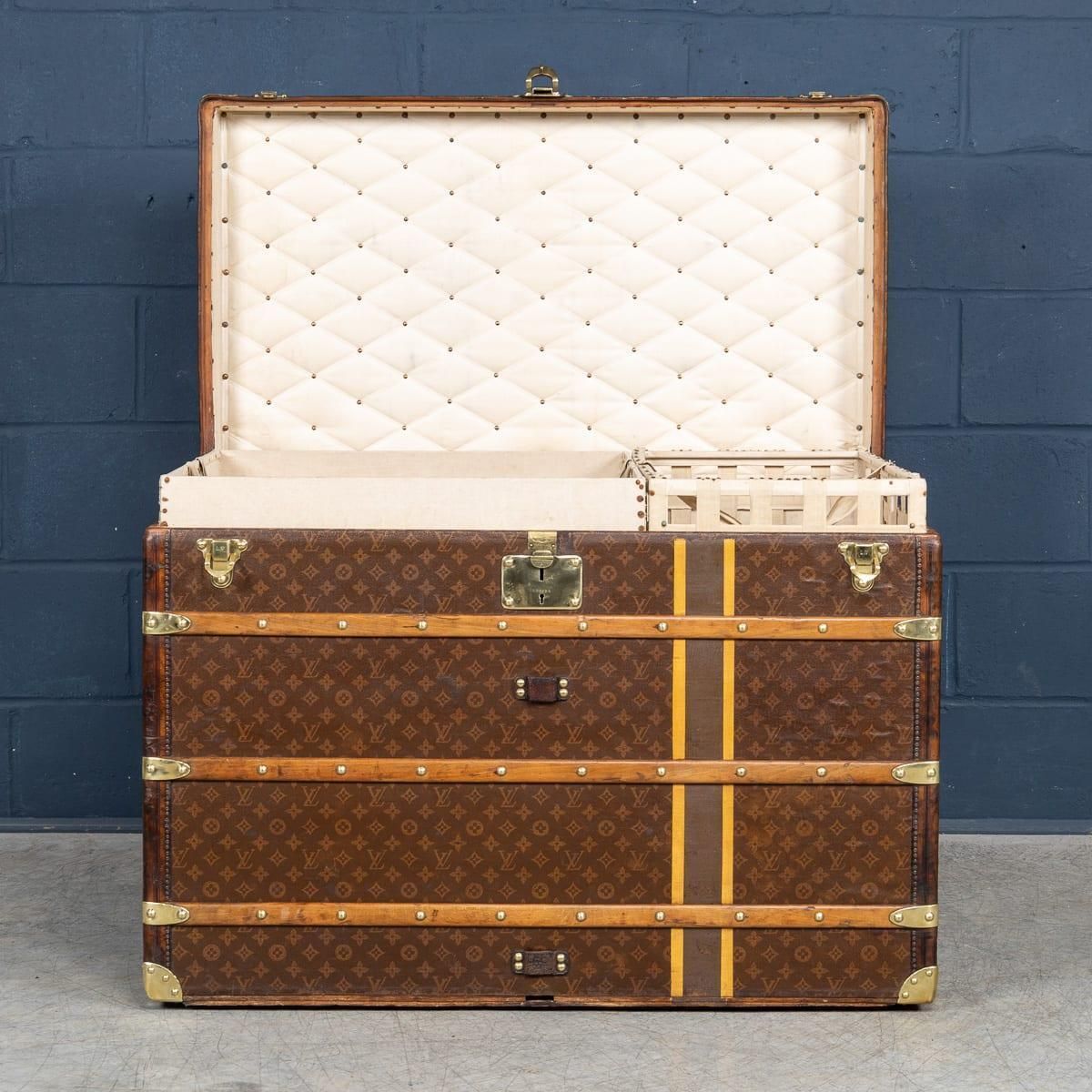 photo furniture Antique 20th Century Louis Vuitton Trunk In Monogram Canvas, France C.1920