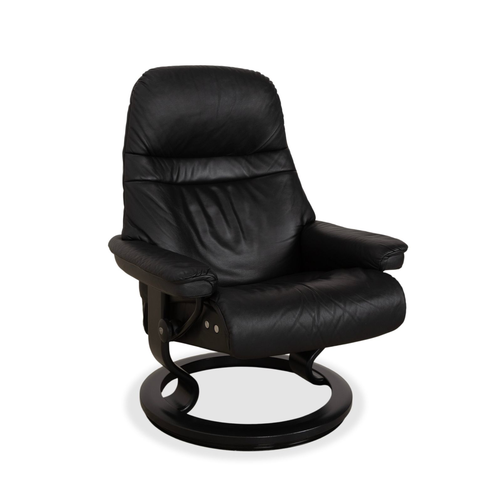 Stressless Sunrise Leather Recliner Dark Grey Anthracite With Manual Reclining Function photo for sale