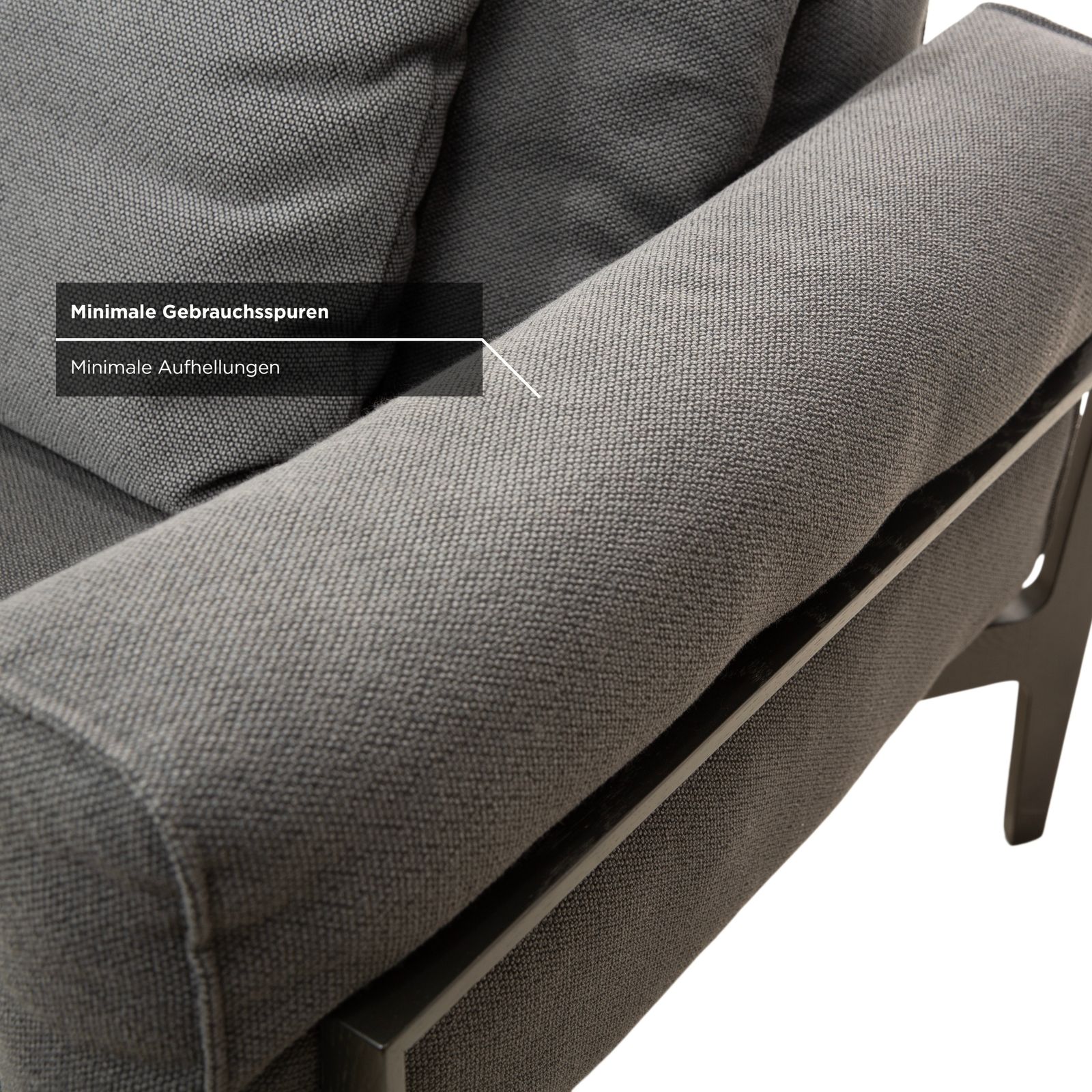 photo furniture Canapé 2 places Cor Elm en tissu anthracite, bois de chêne noir, par Jehs & Laub