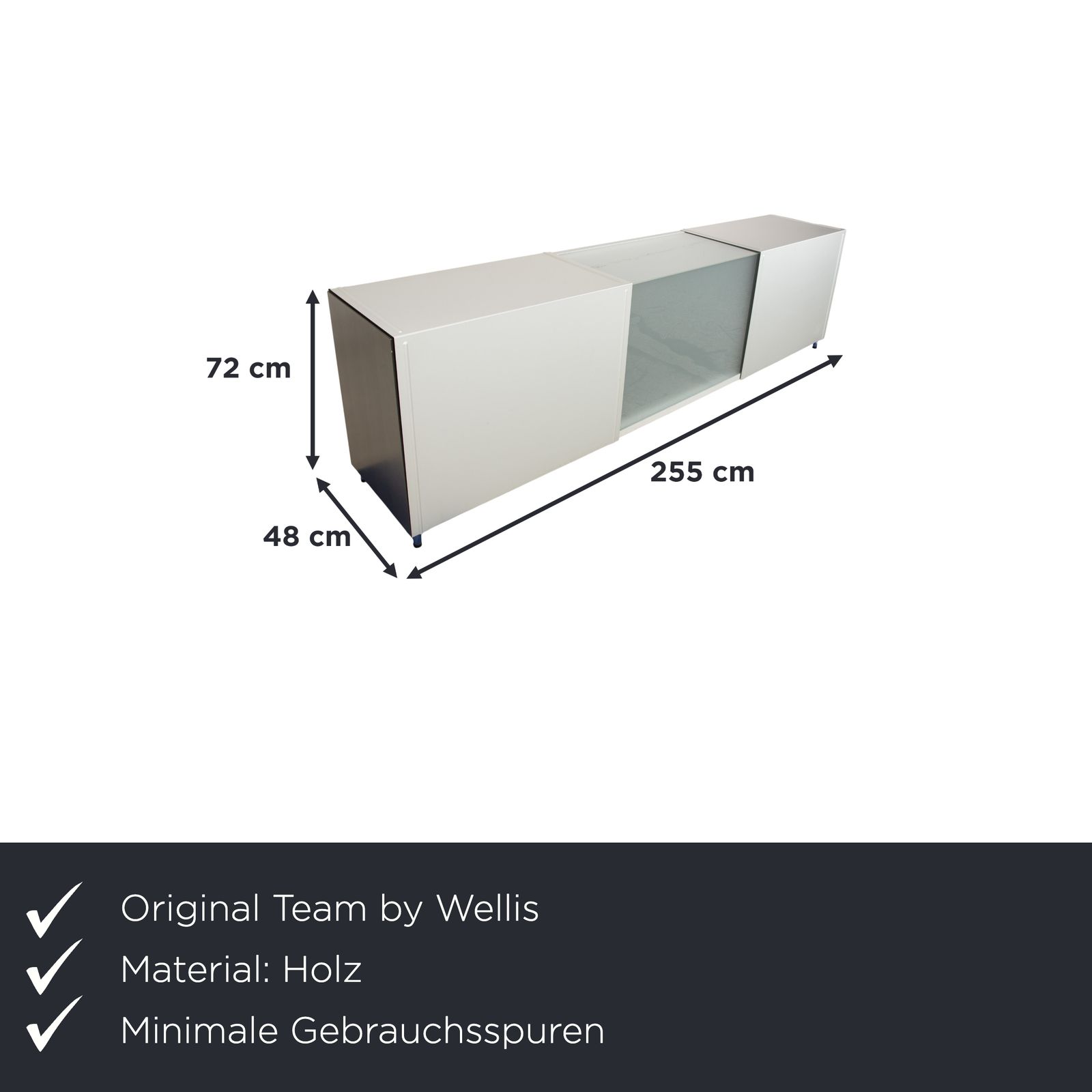 Buffet Team by Wellis en métal, verre gris photo furniture