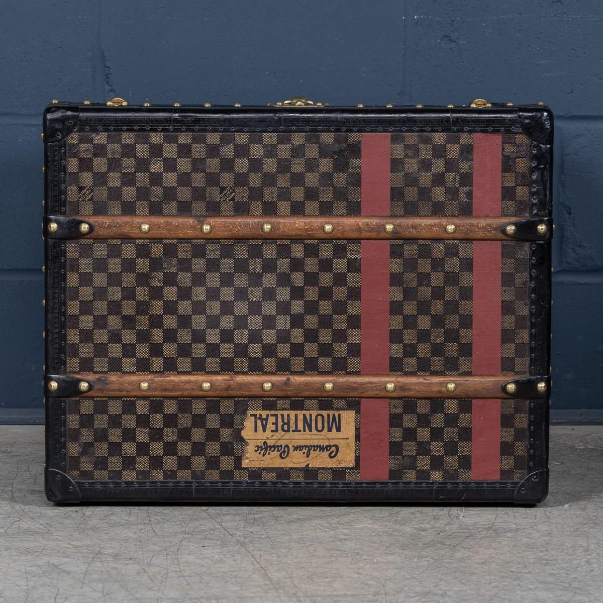 photo furniture Louis Vuitton Hat Trunk, Damier Canvas & Black Leather, France, 1920