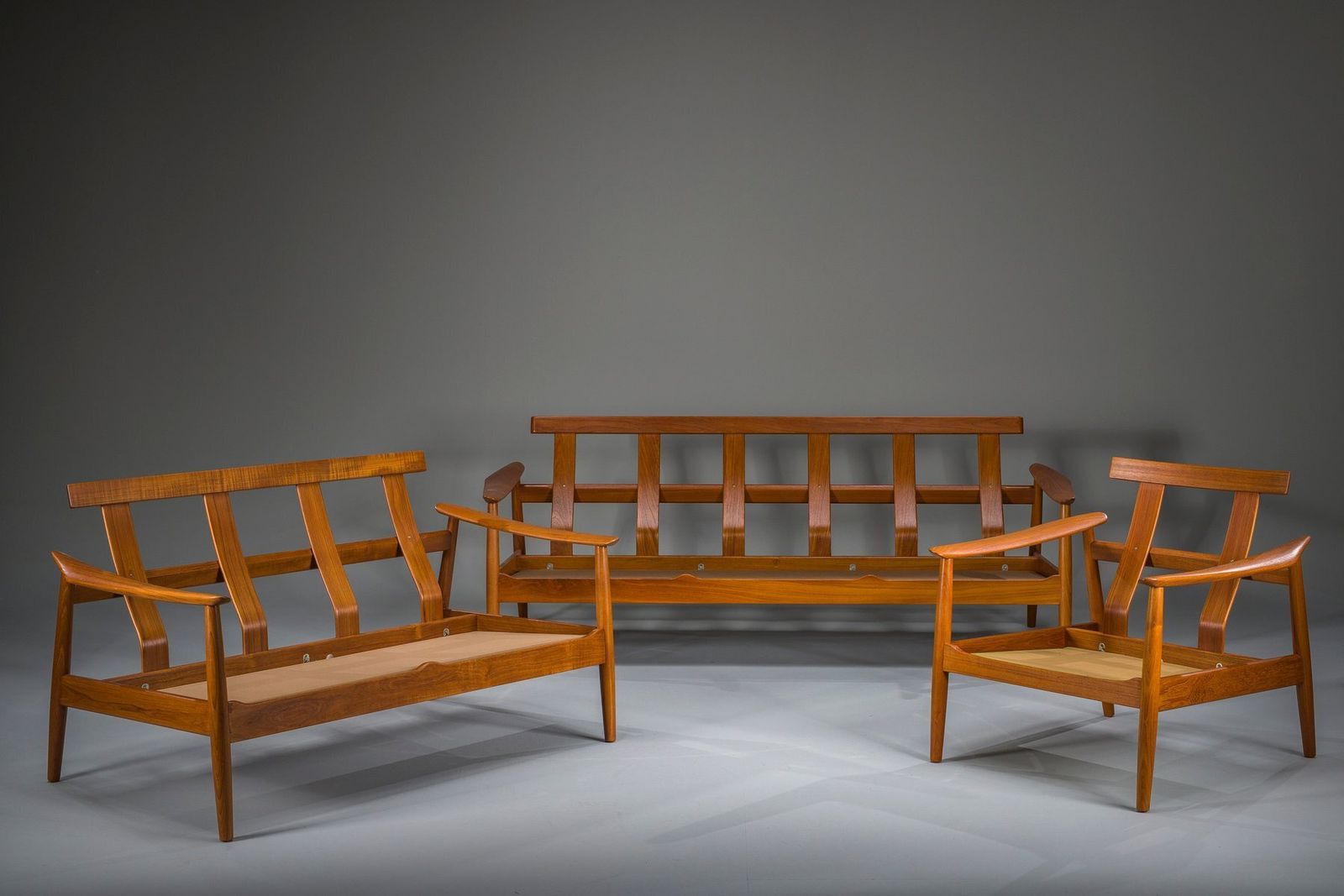 Danish Modern Seating Set In Teak By Arne Vodder For France & Søn, 1960s, Set Of 3 photo for sale